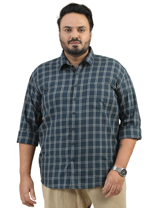 Plus Size Light Green Check Shirt