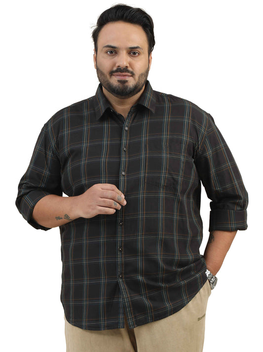 Plus Size Black Check Shirt