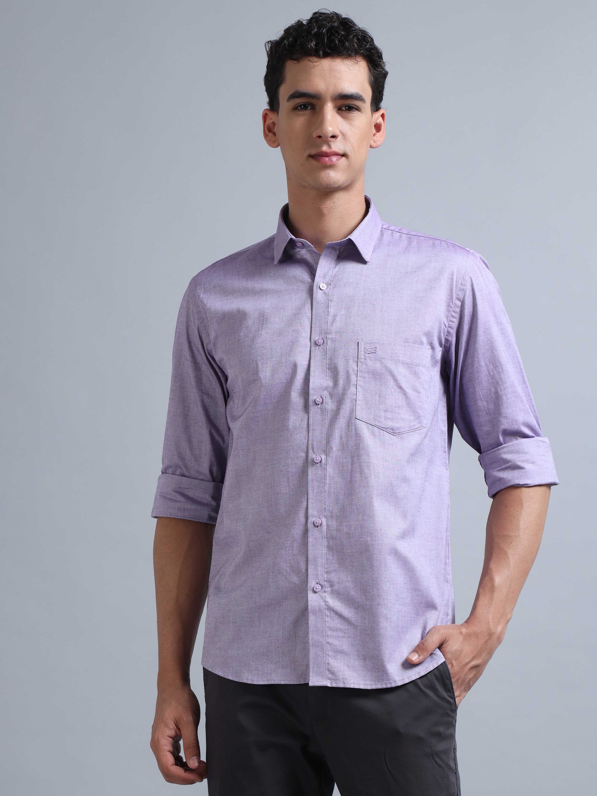 Full Sleeve Lavender Shirt for Men 