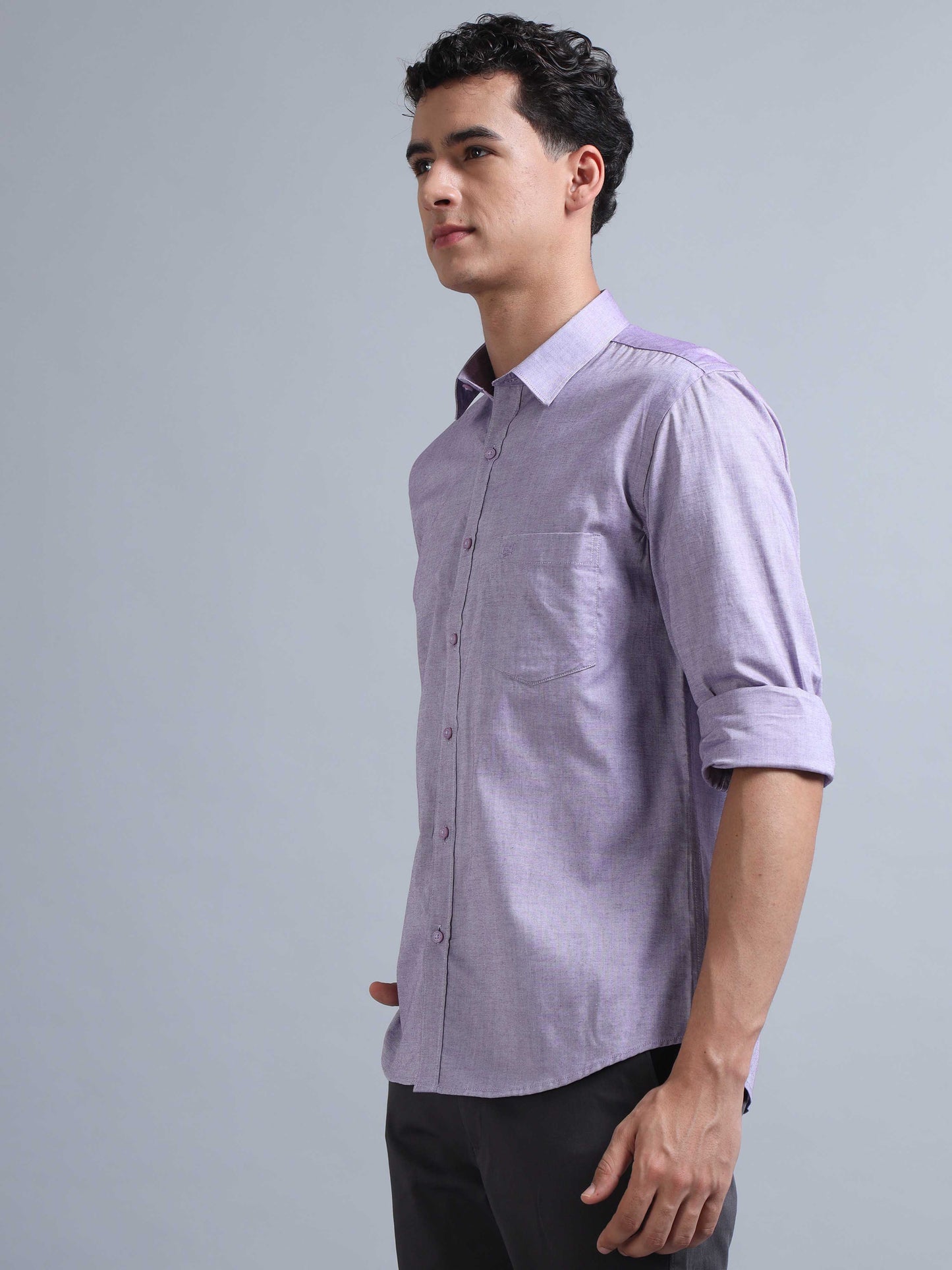 Full Sleeve Lavender Shirt for Men 