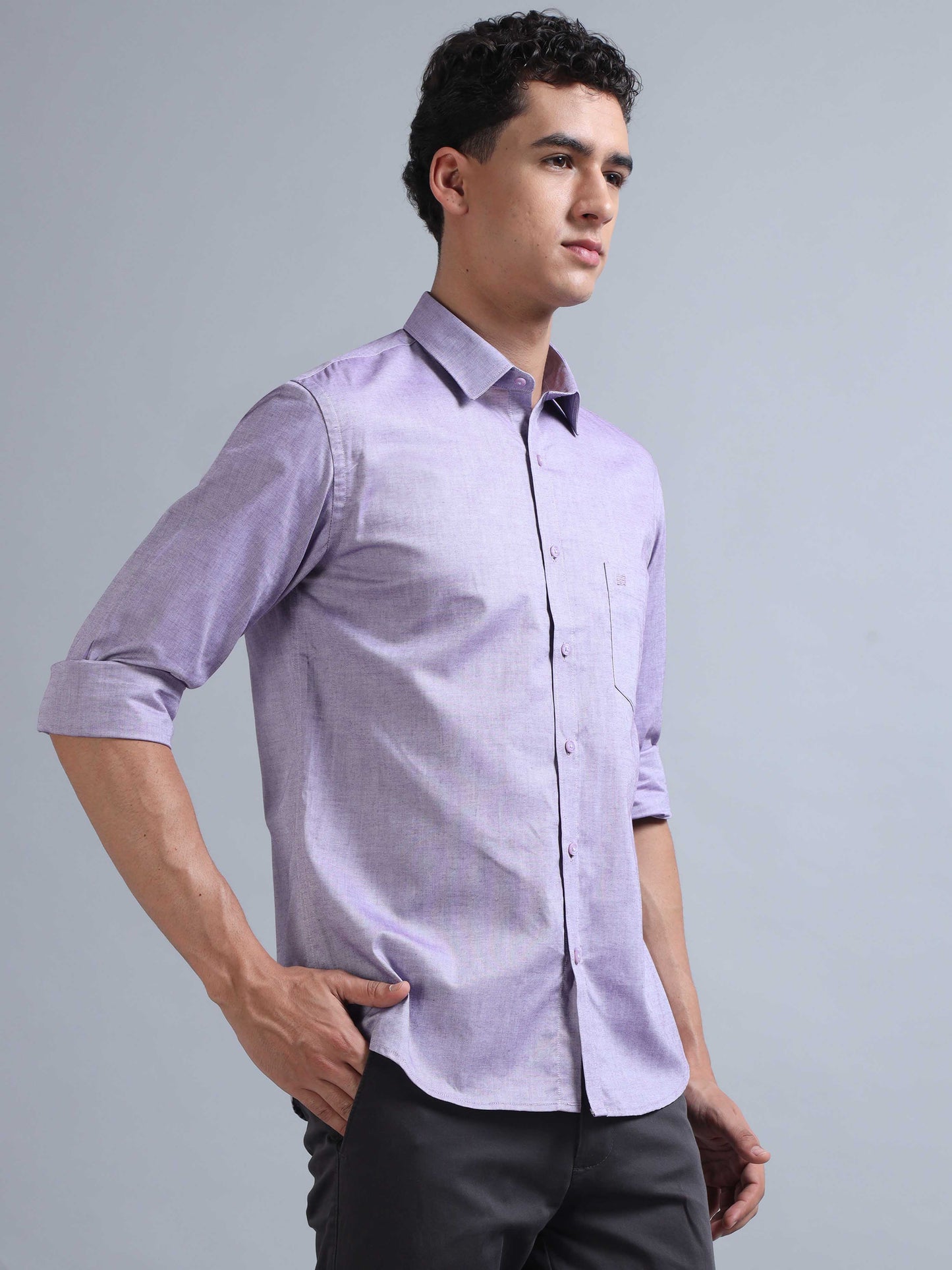 Full Sleeve Lavender Shirt for Men 