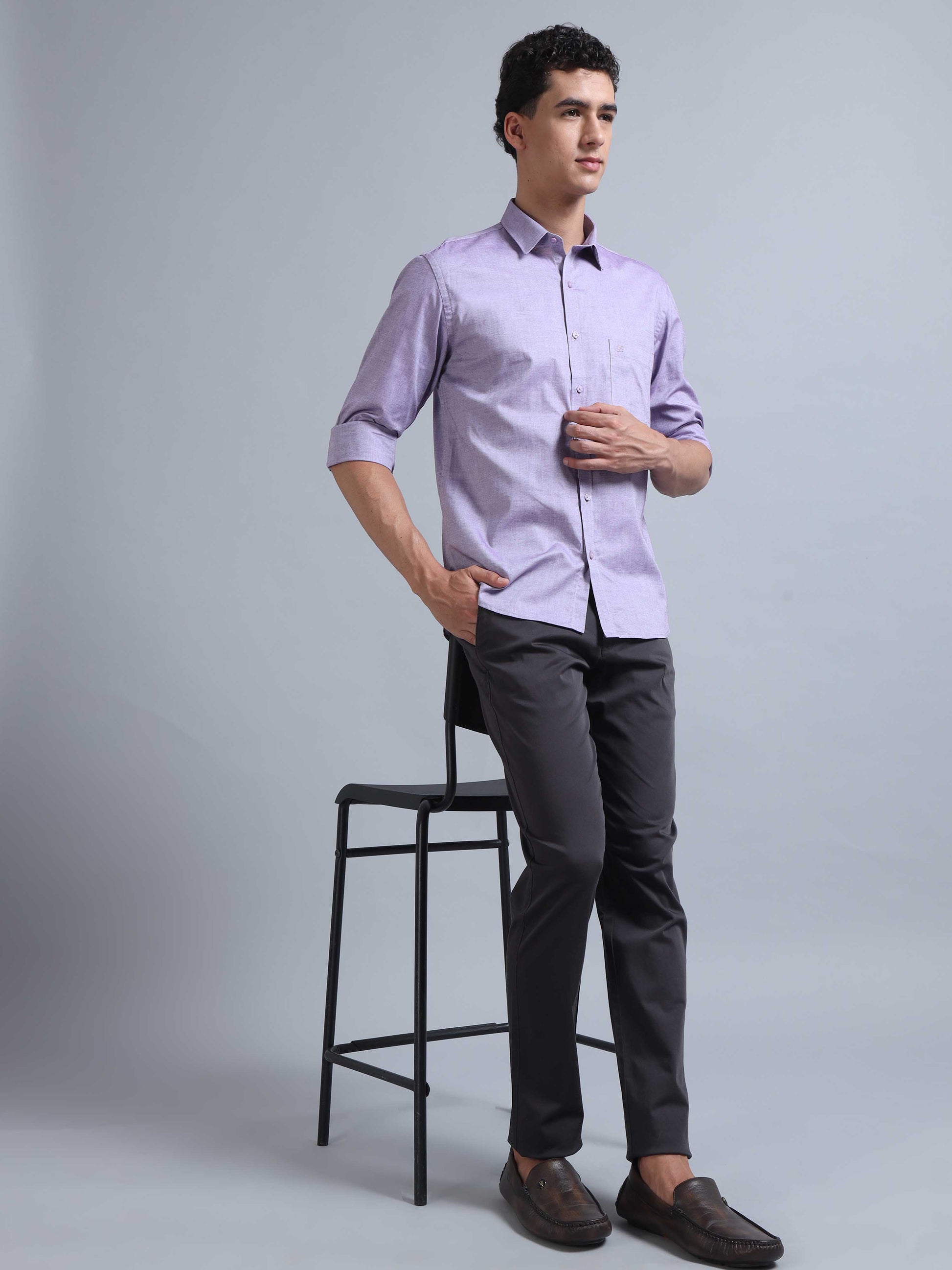 Full Sleeve Lavender Shirt for Men 