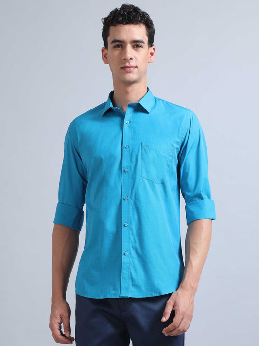 Turquoise Blue Shirt for Men 