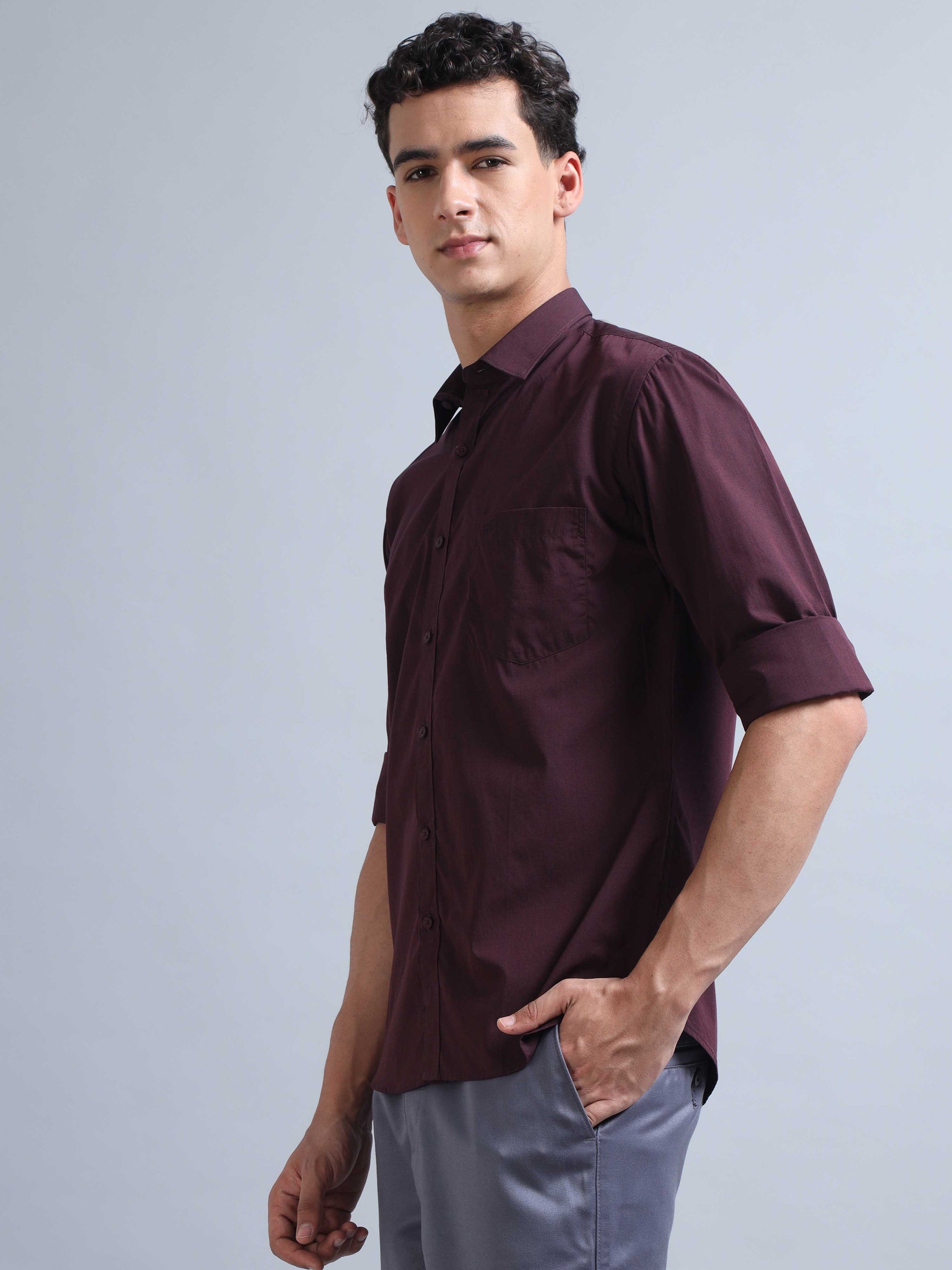 Burgundy Shirt for Men 