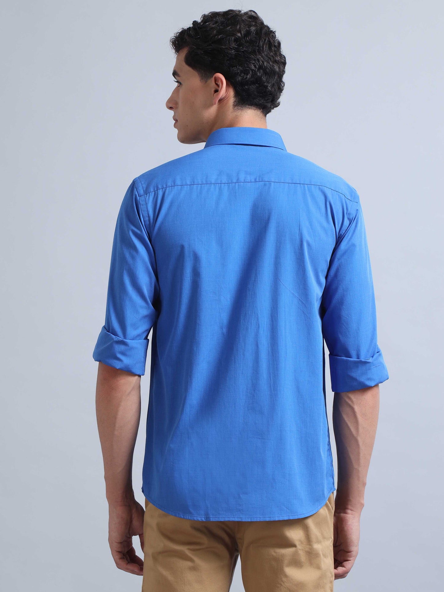 Dark Sky Blue Shirt for Men 