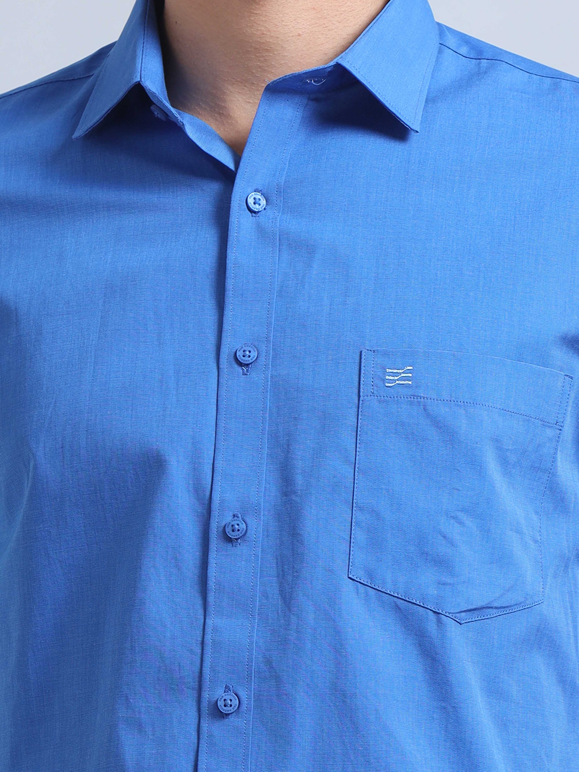 Dark Sky Blue Shirt for Men 