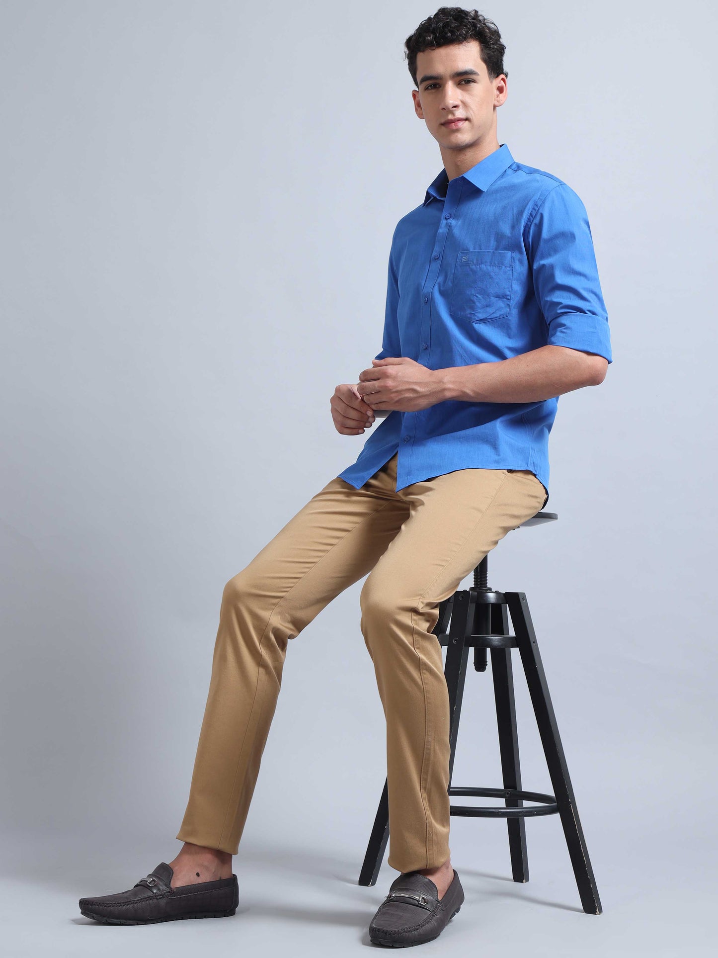 Dark Sky Blue Shirt for Men 