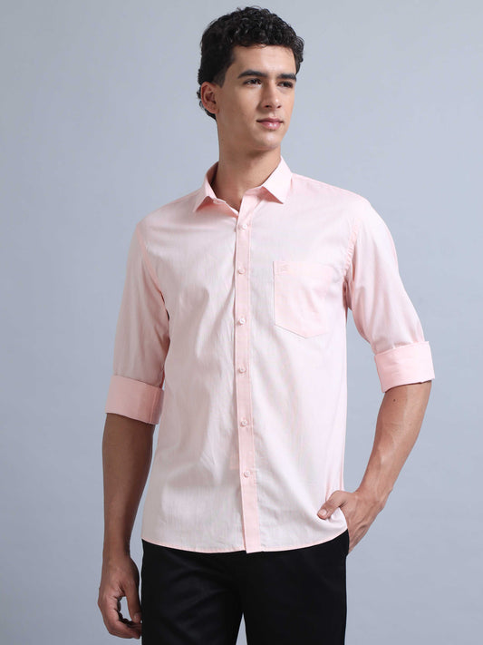 Men Full Sleeve Peached Shirt