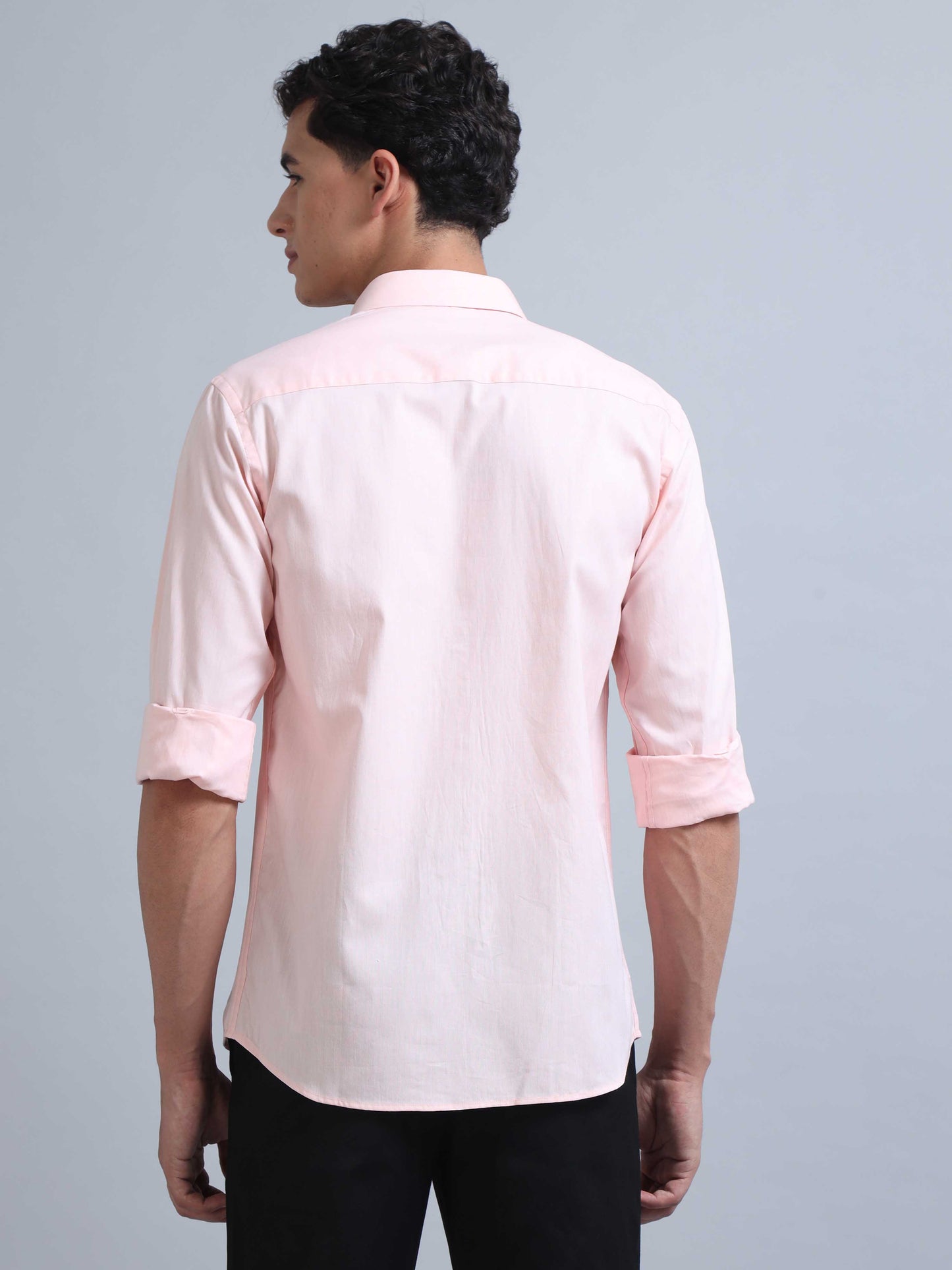 Men Full Sleeve Peached Shirt