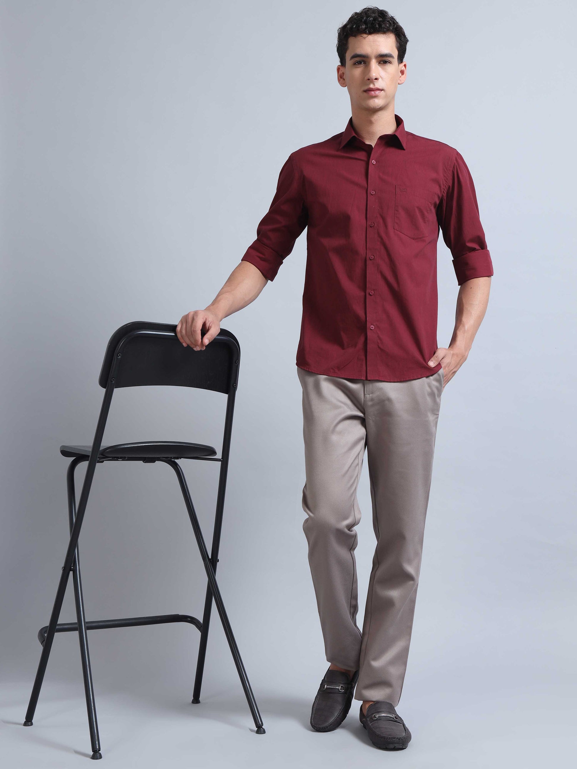 Wine Colour Shirt for Men