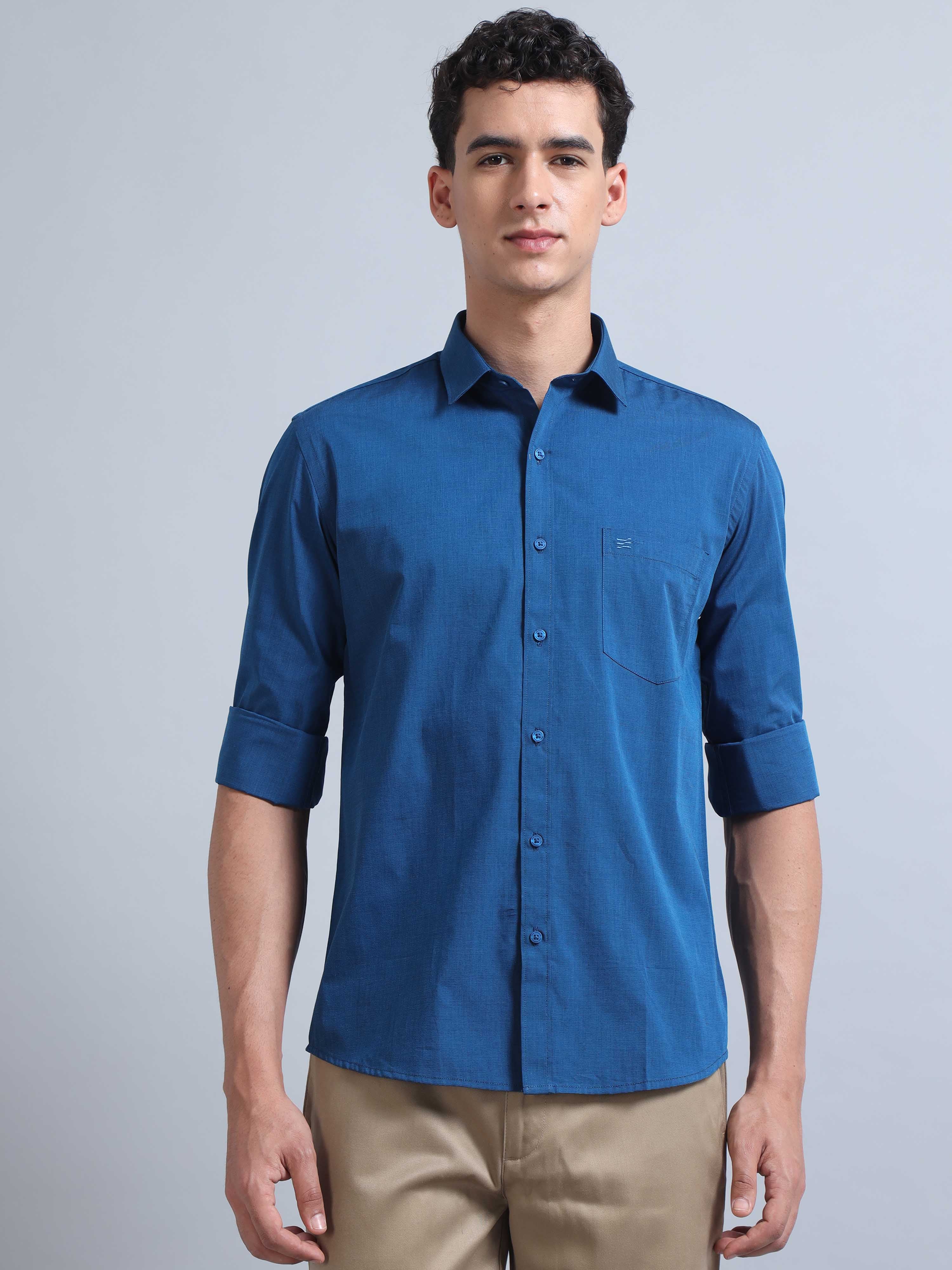 Buy Classic Blue Shirt for Men at Great Price