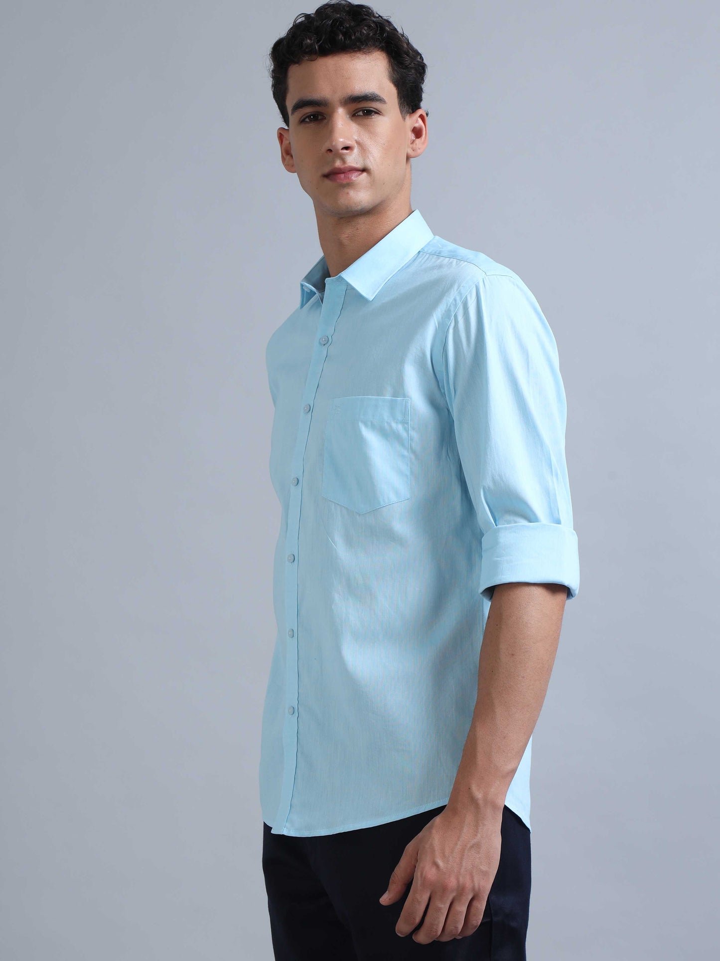 Turquoise Blue Shirt for Men