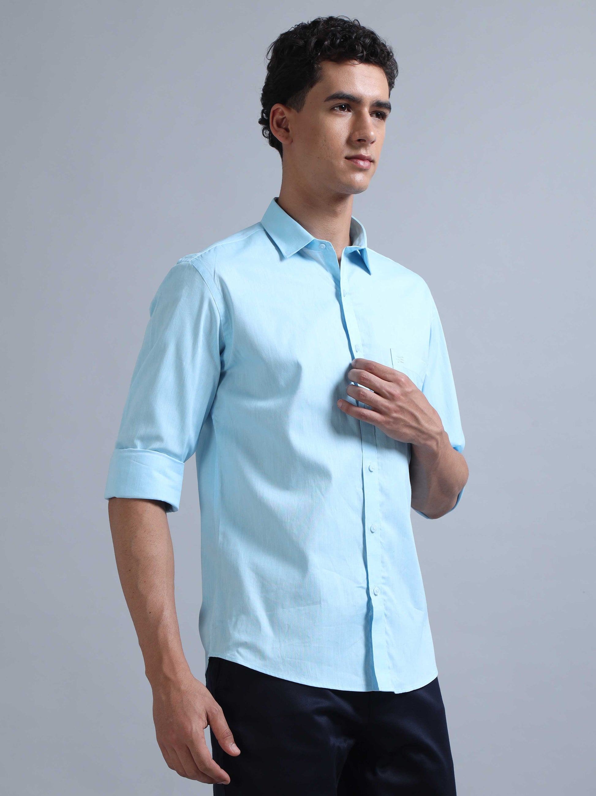 Turquoise Blue Shirt for Men