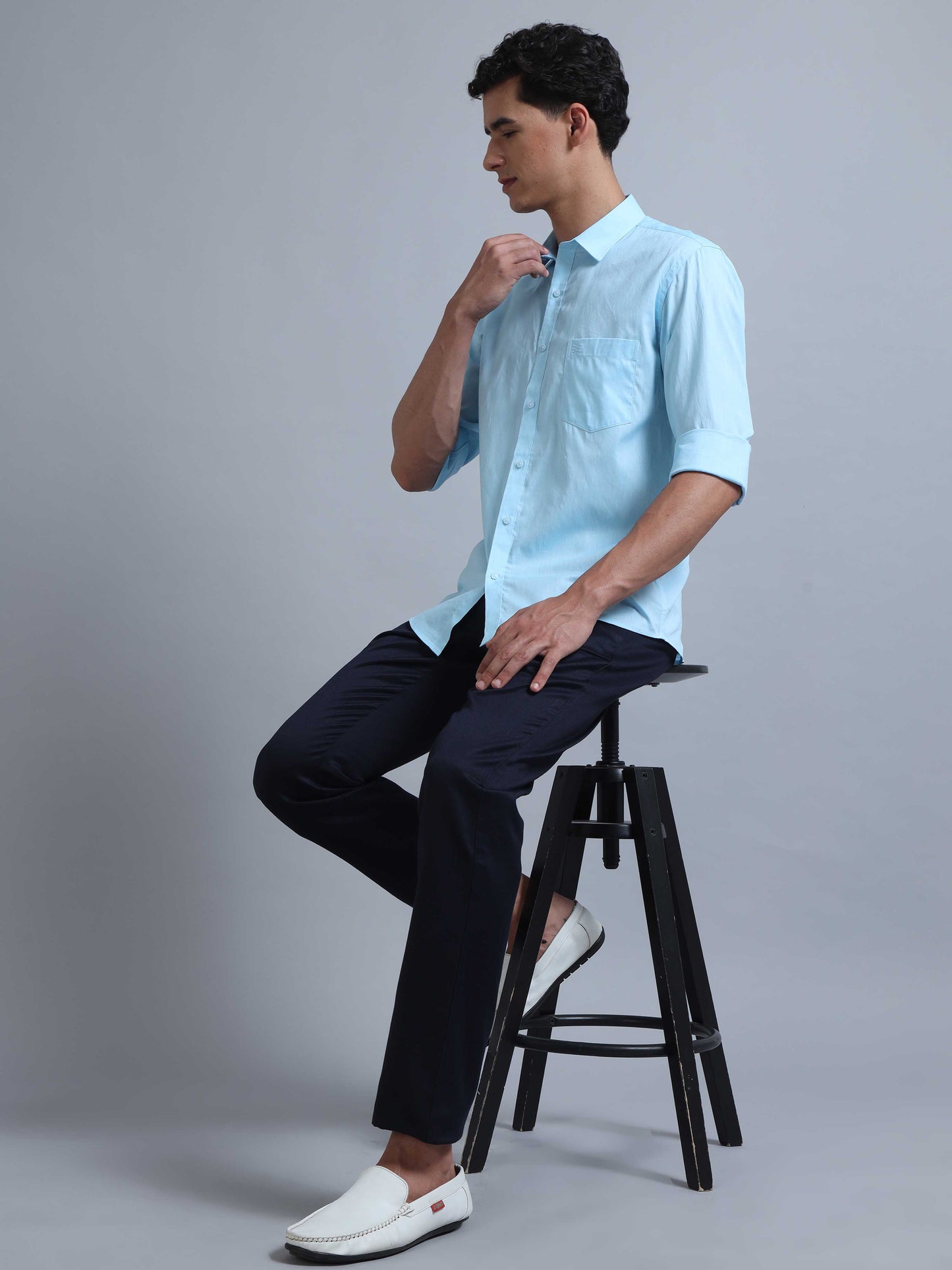 Turquoise Blue Shirt for Men