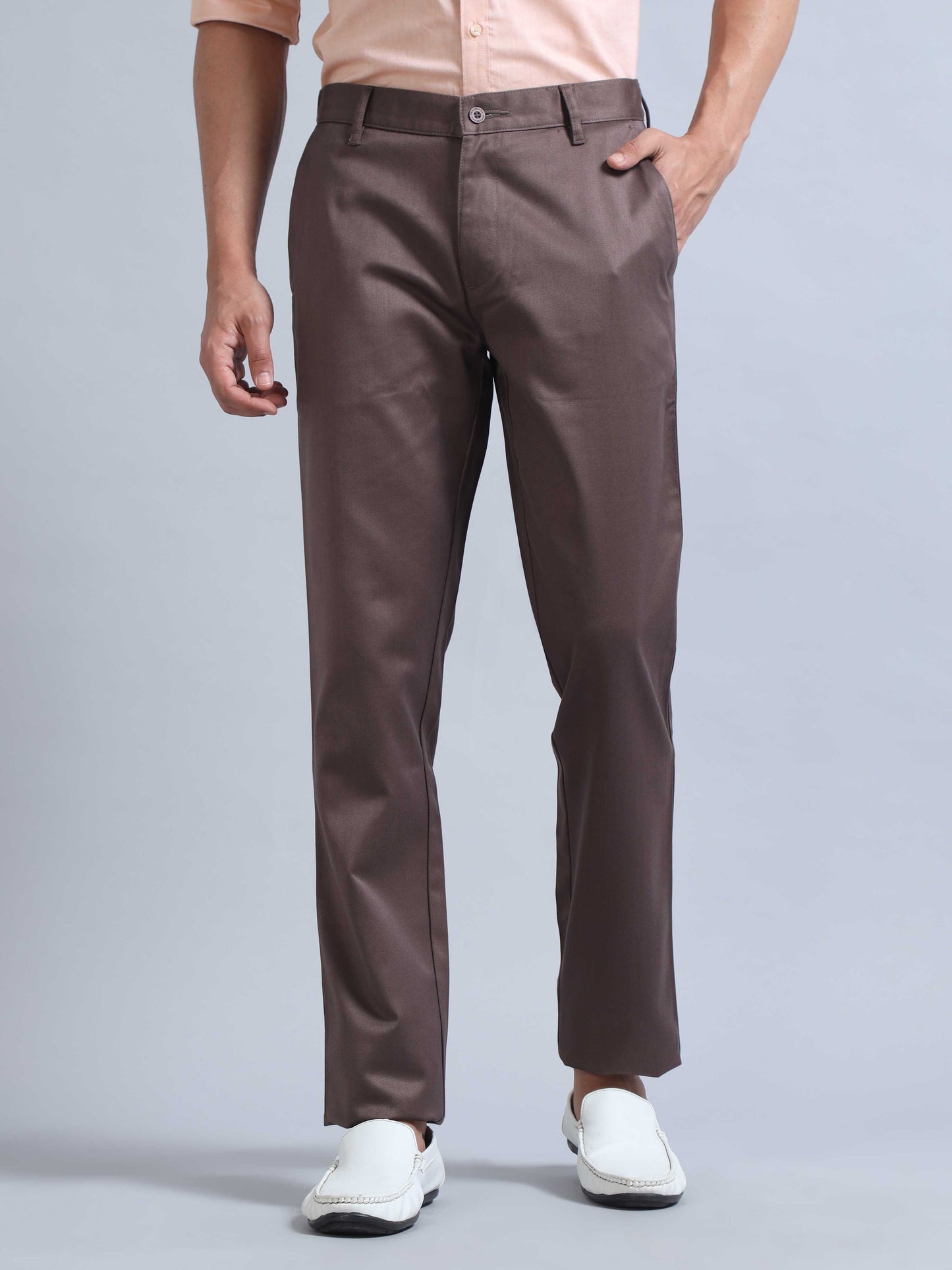 Mid Brown Trousers for men 