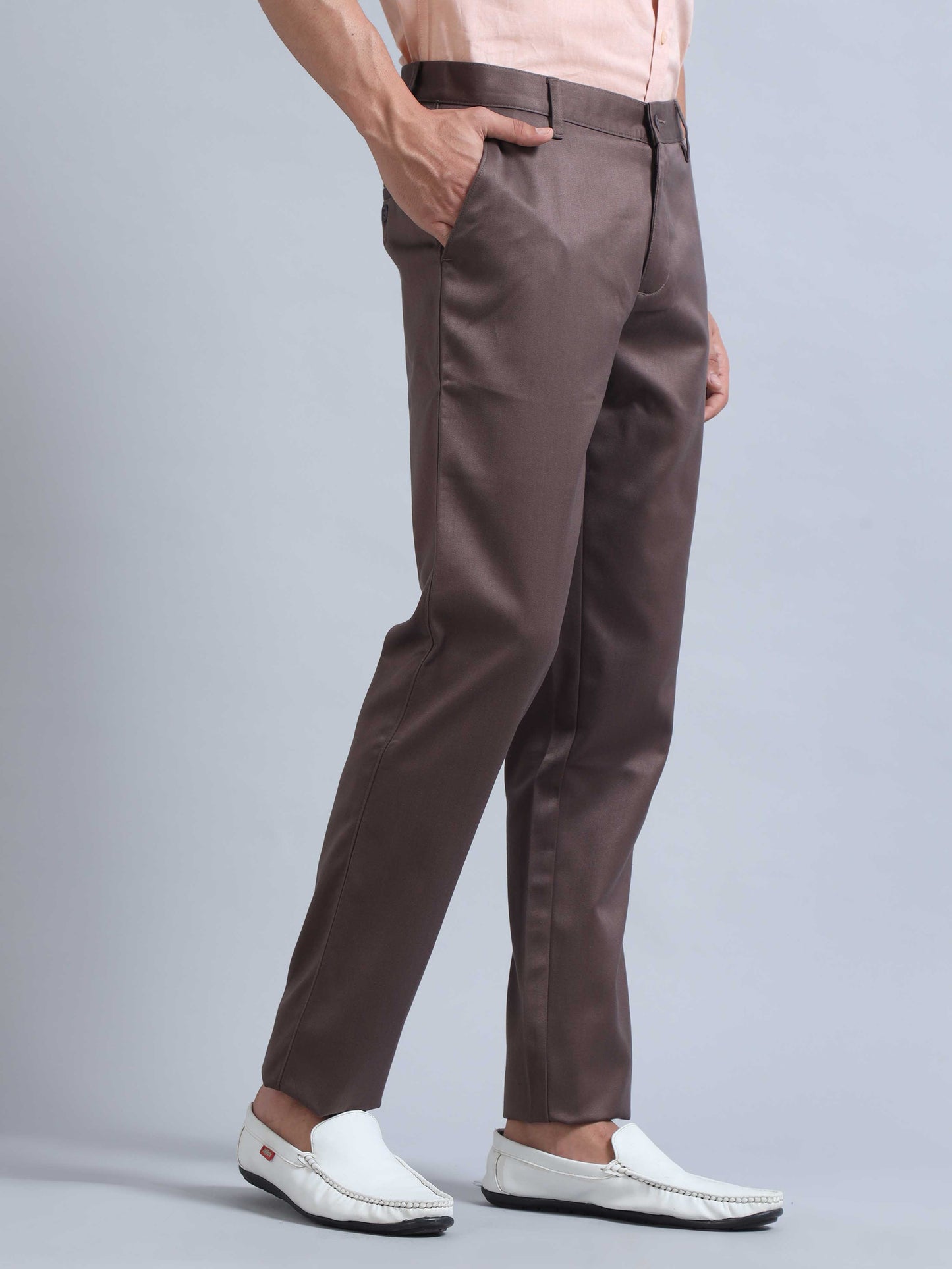 Mid Brown Trousers for men 