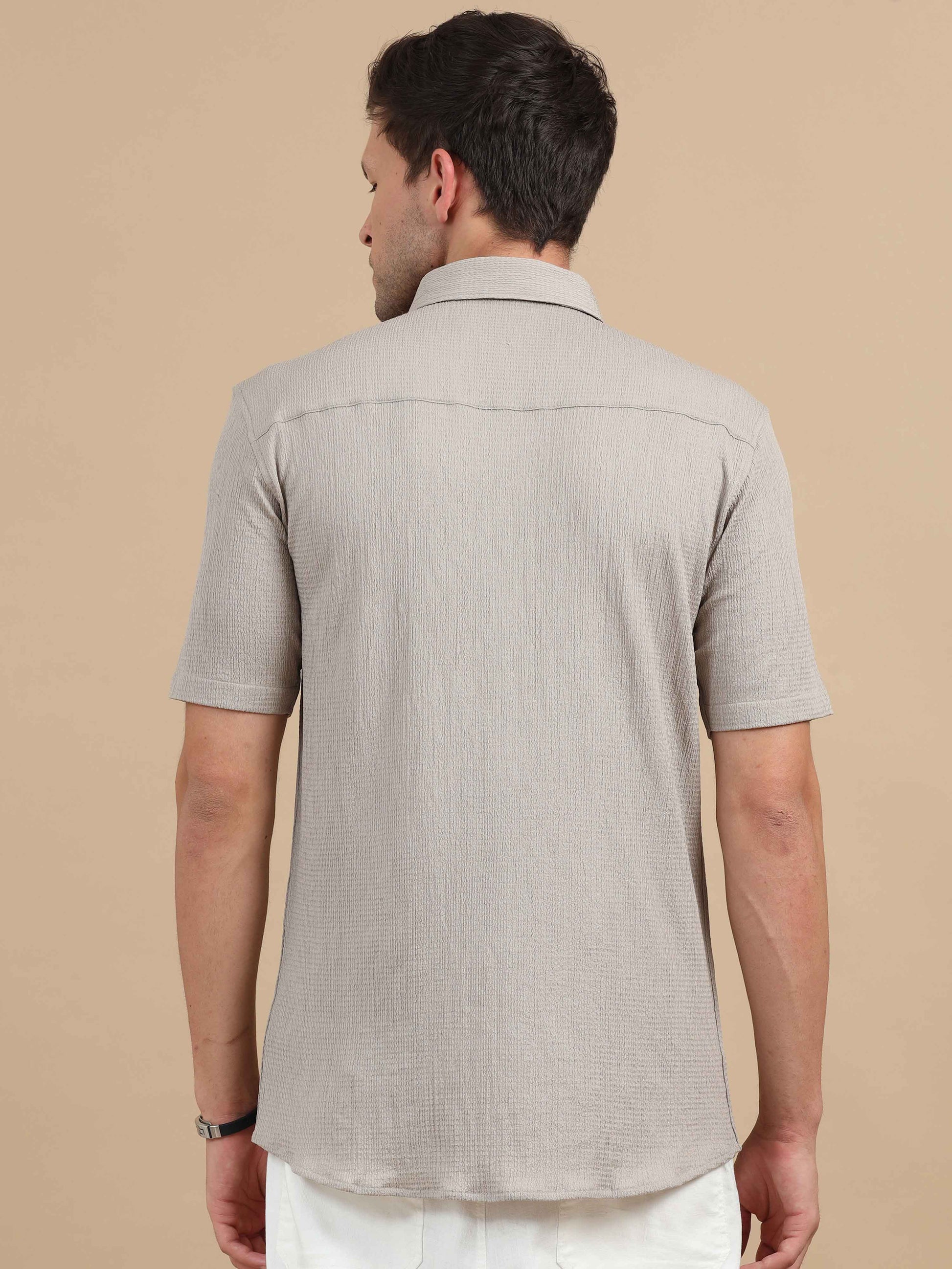 Beige Grey Shirt for Men