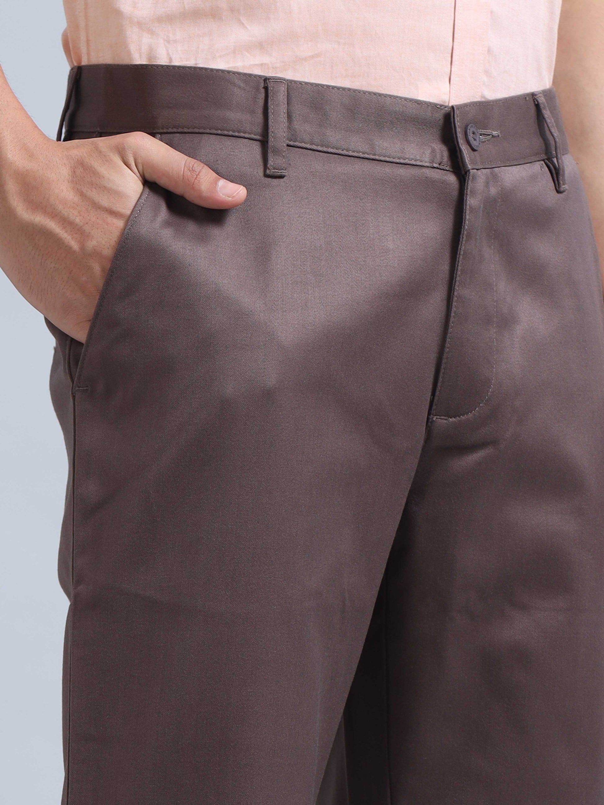 Mid Brown Trousers for men 