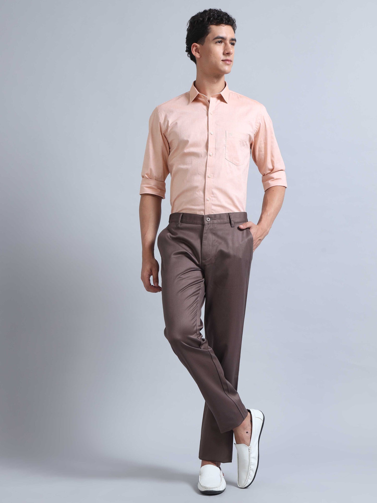 Mid Brown Trousers for men 