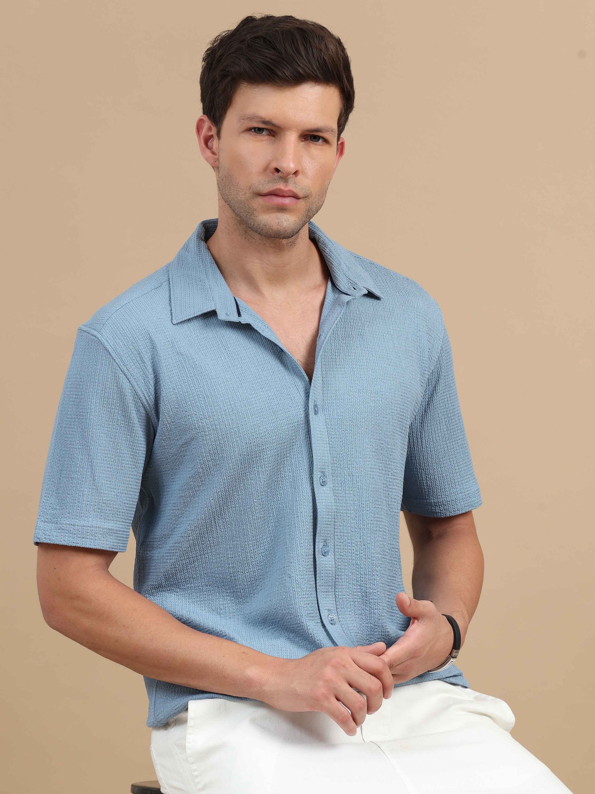 Blue Grey Shirt for men