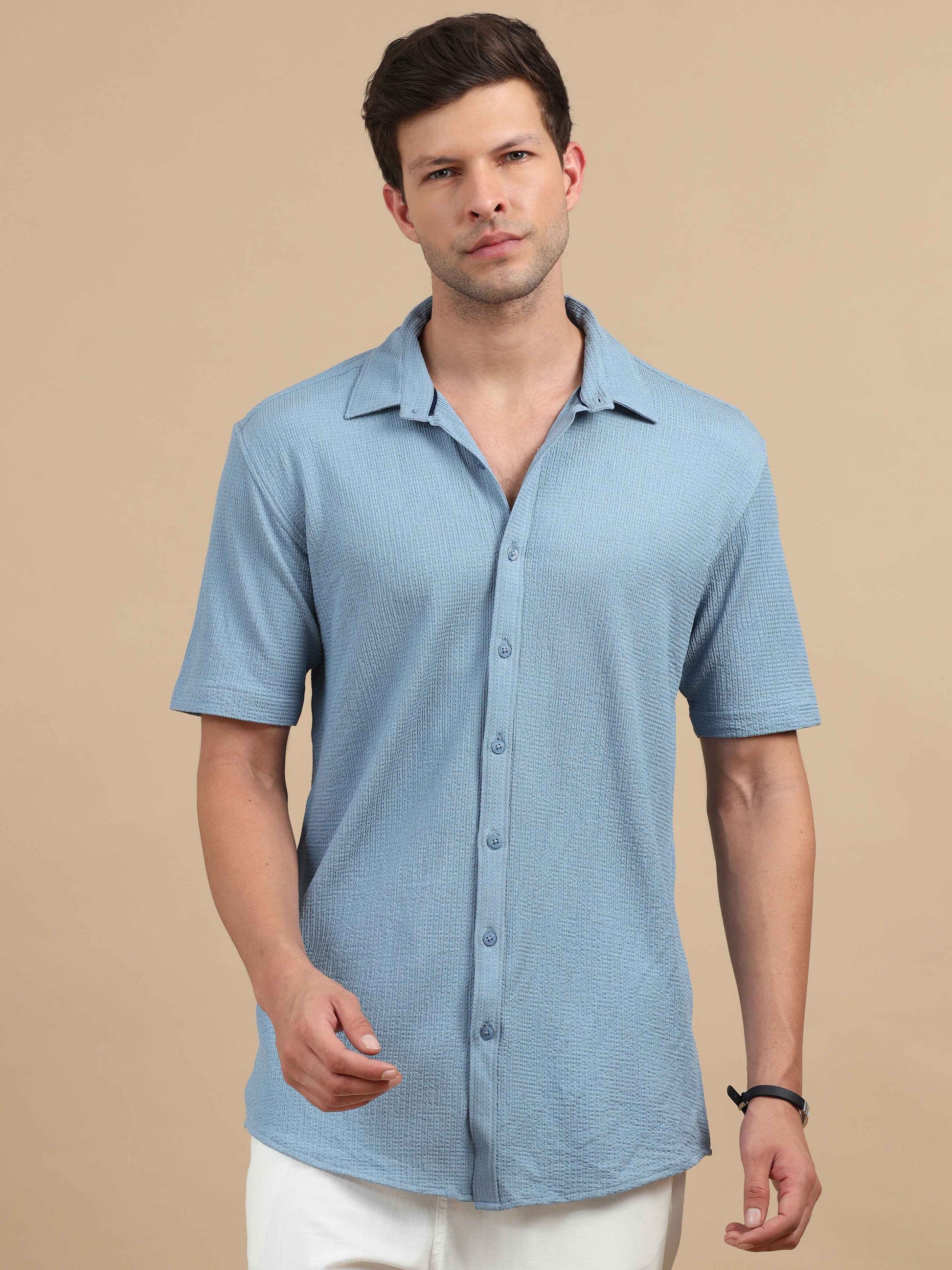 Blue Grey Shirt for men