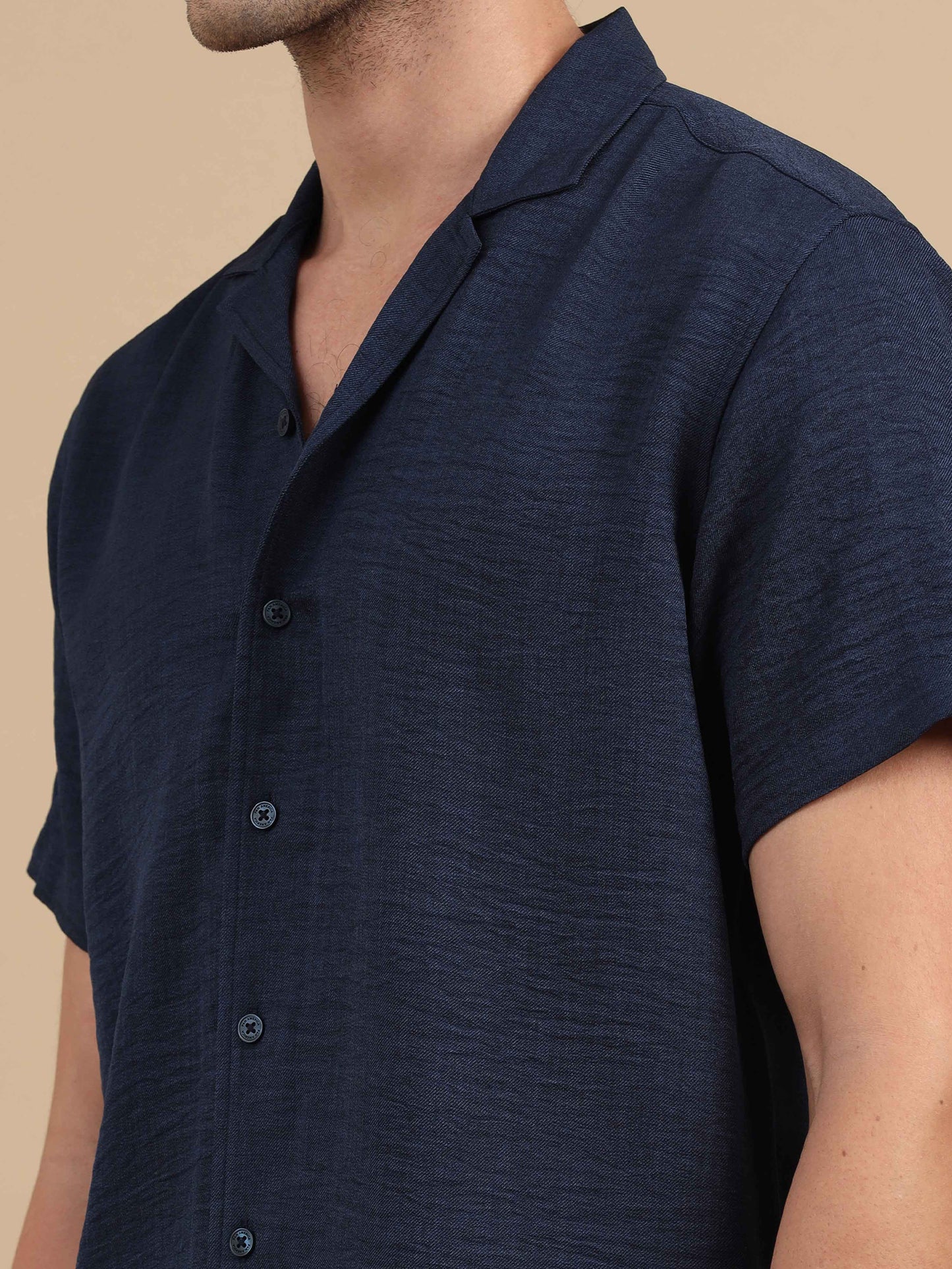 Solid Twill Dark Navy Shirt