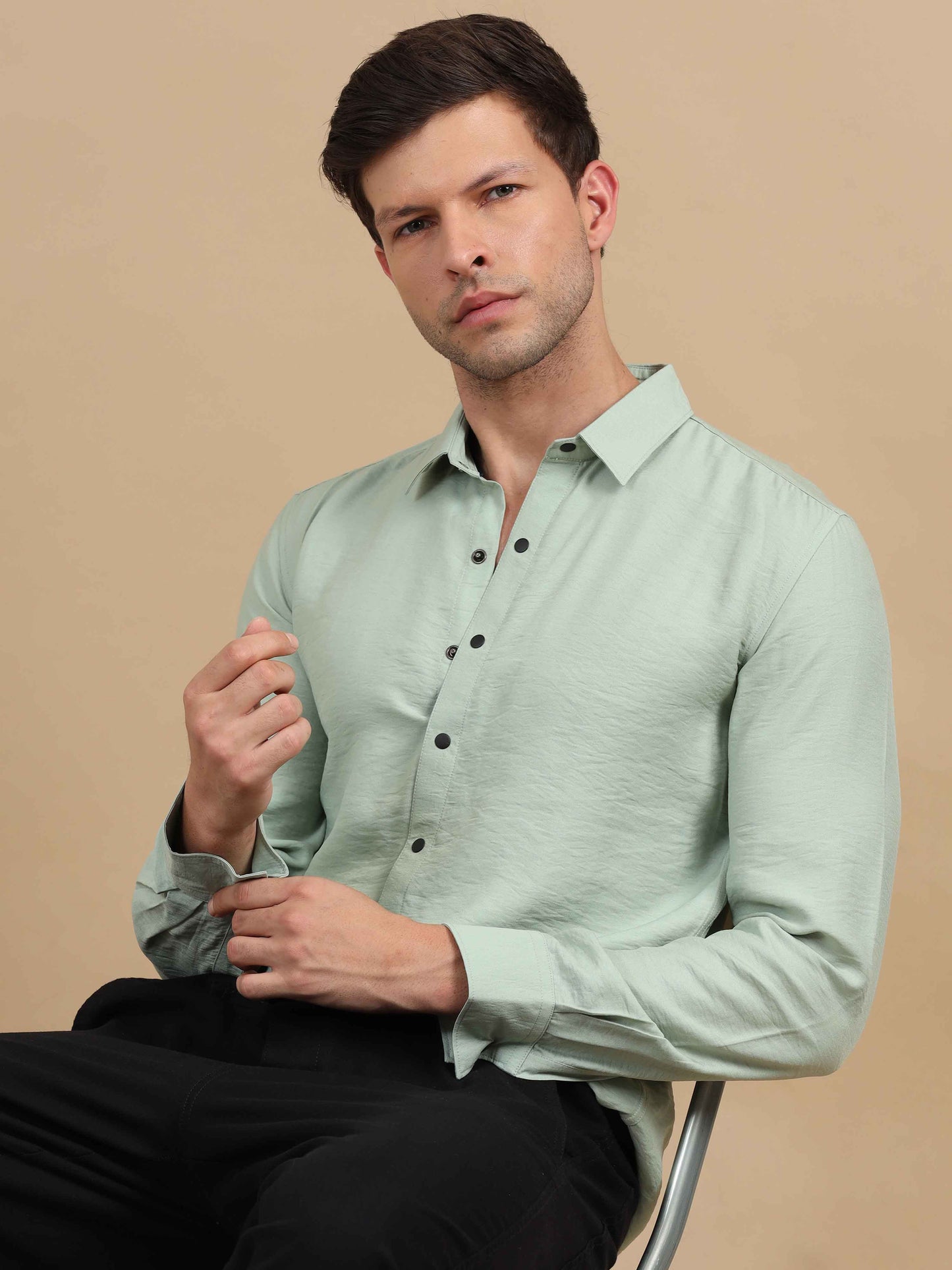 Crush Waves Olive Green Shirt Men