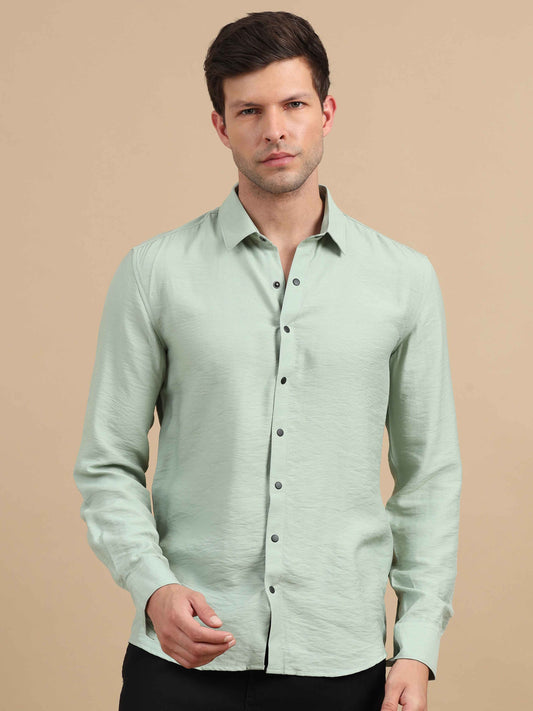 Crush Waves Olive Green Shirt Men