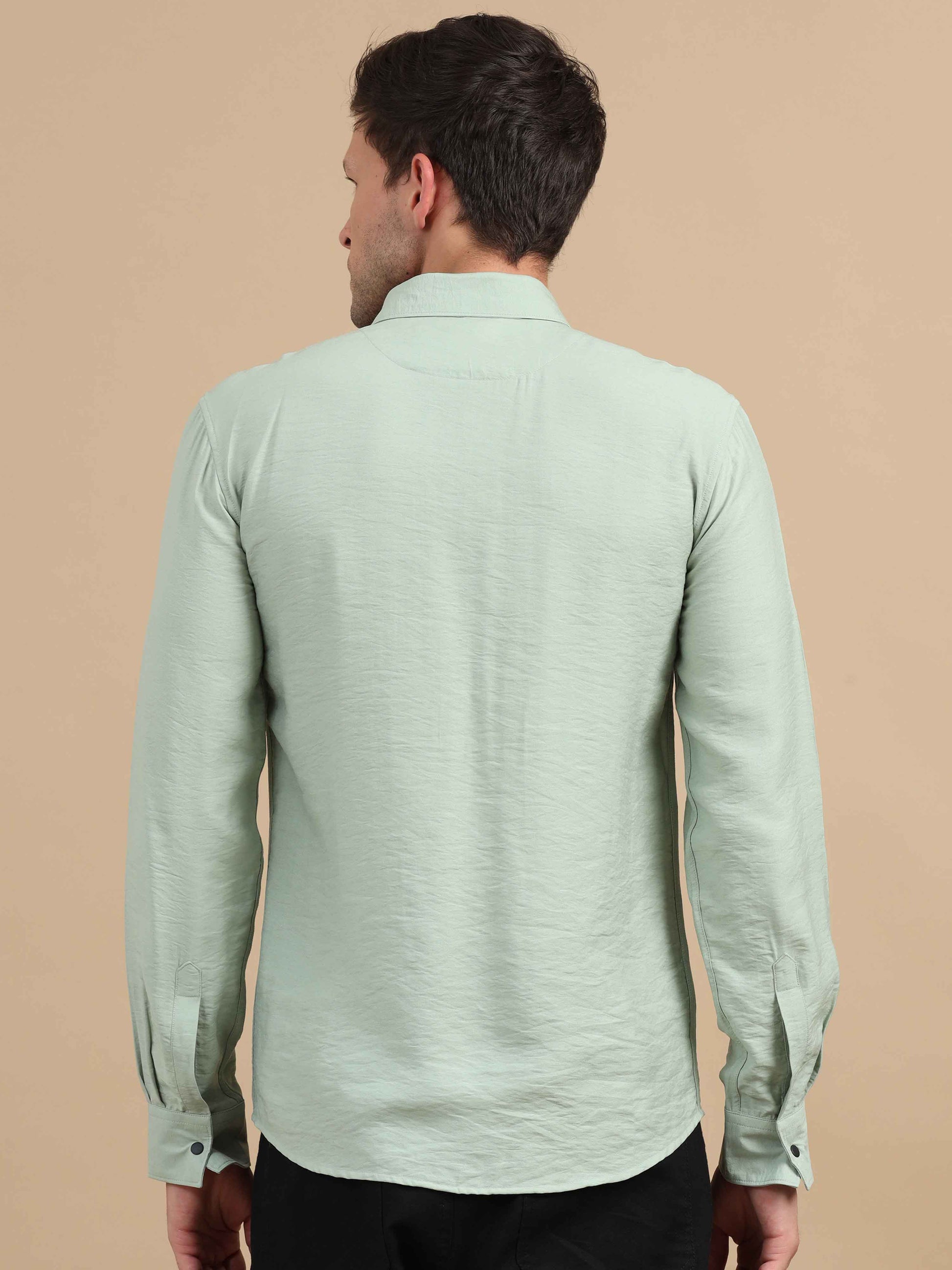 Crush Waves Olive Green Shirt Men