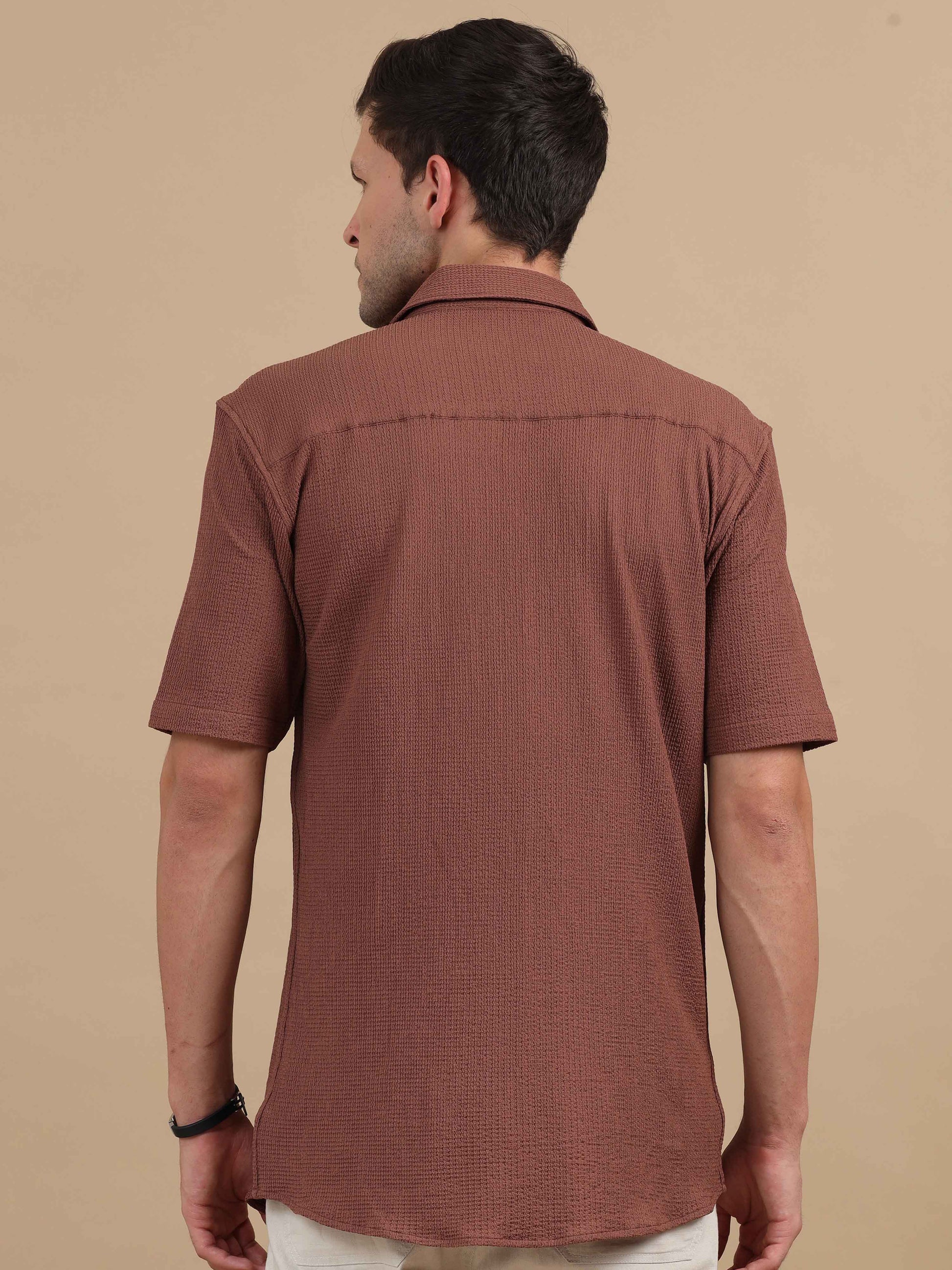 Smooth Crush Beige Shirt Men