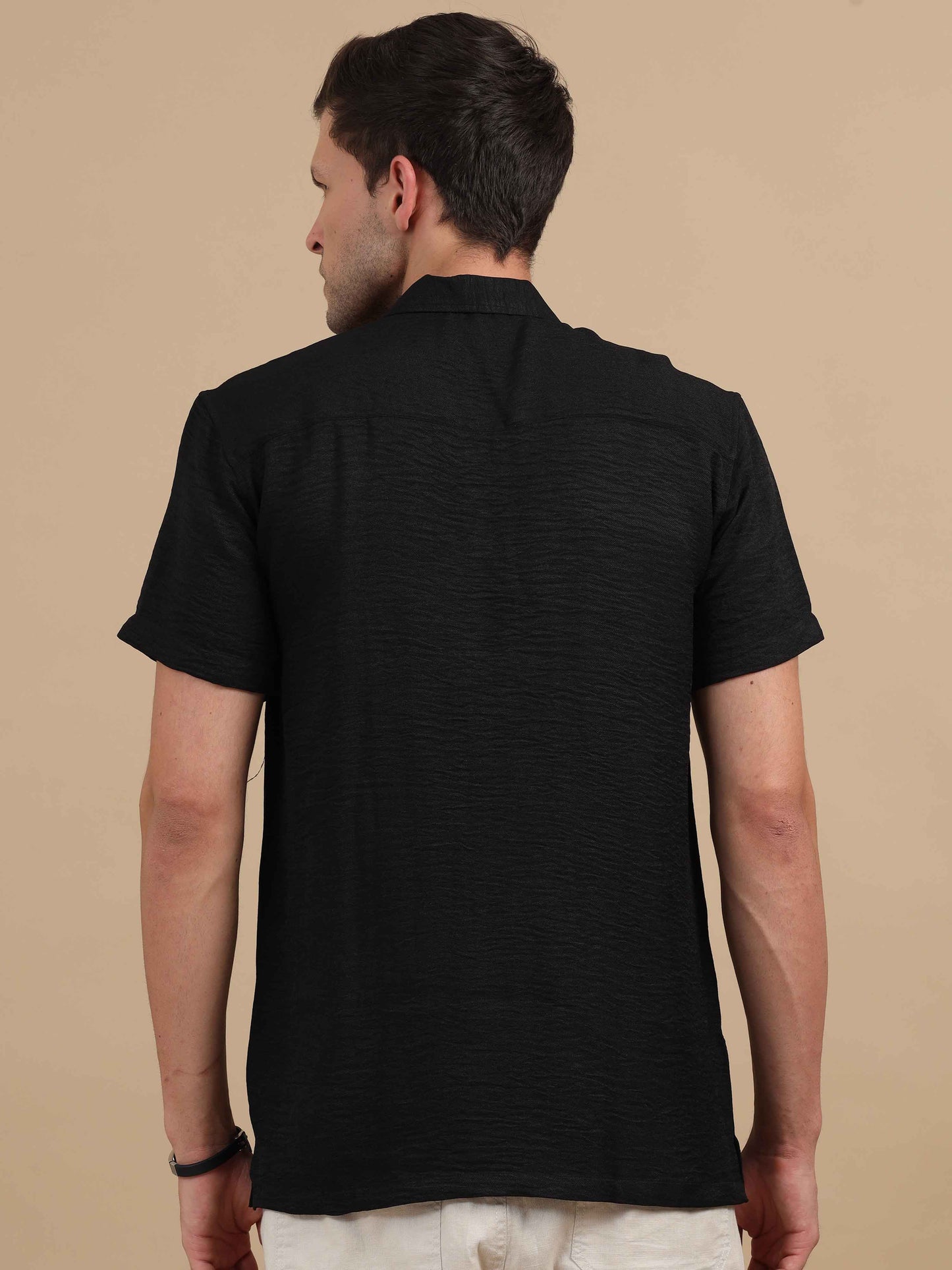 Solid Twill Siyah Black Shirt