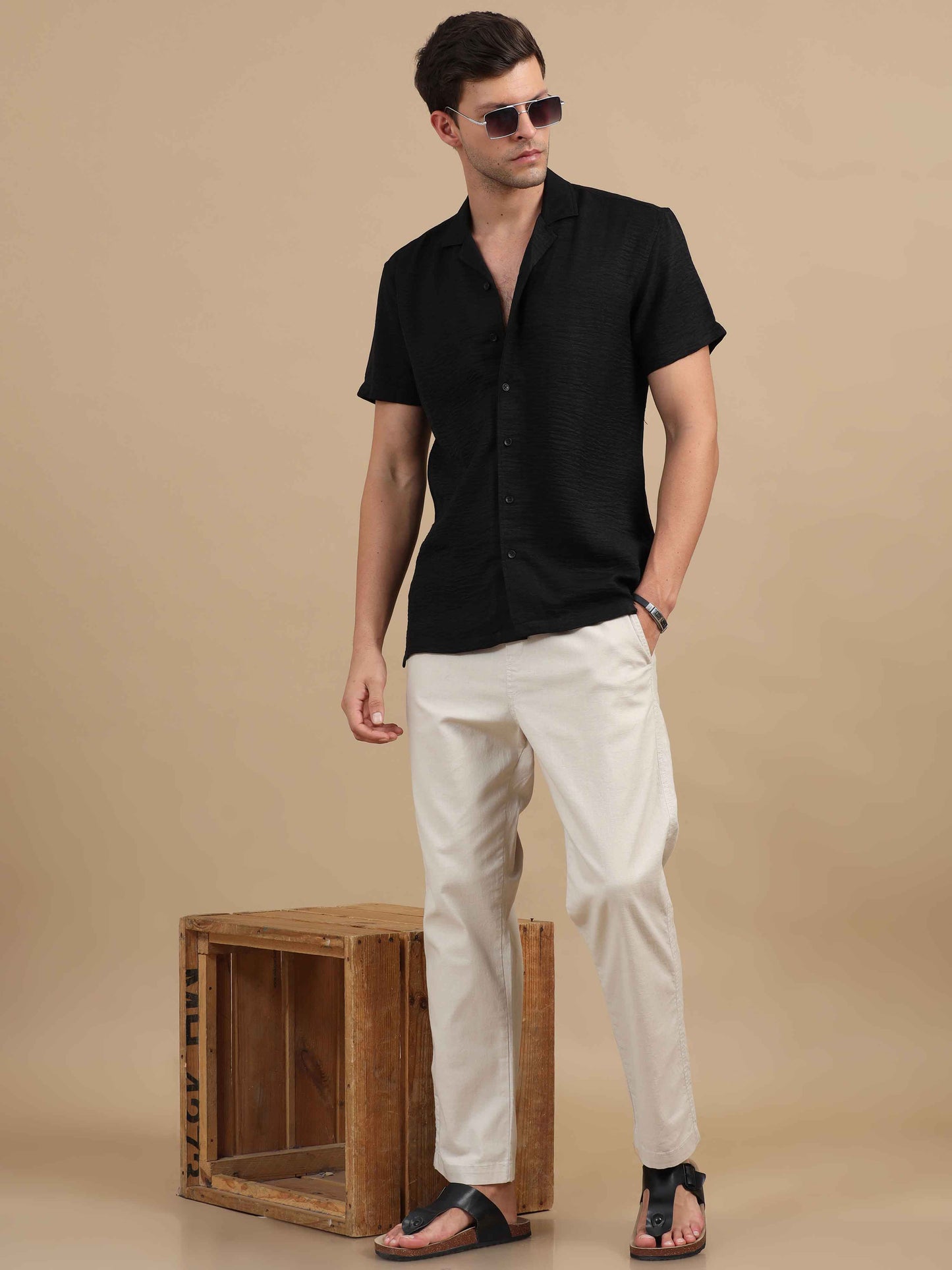 Solid Twill Siyah Black Shirt