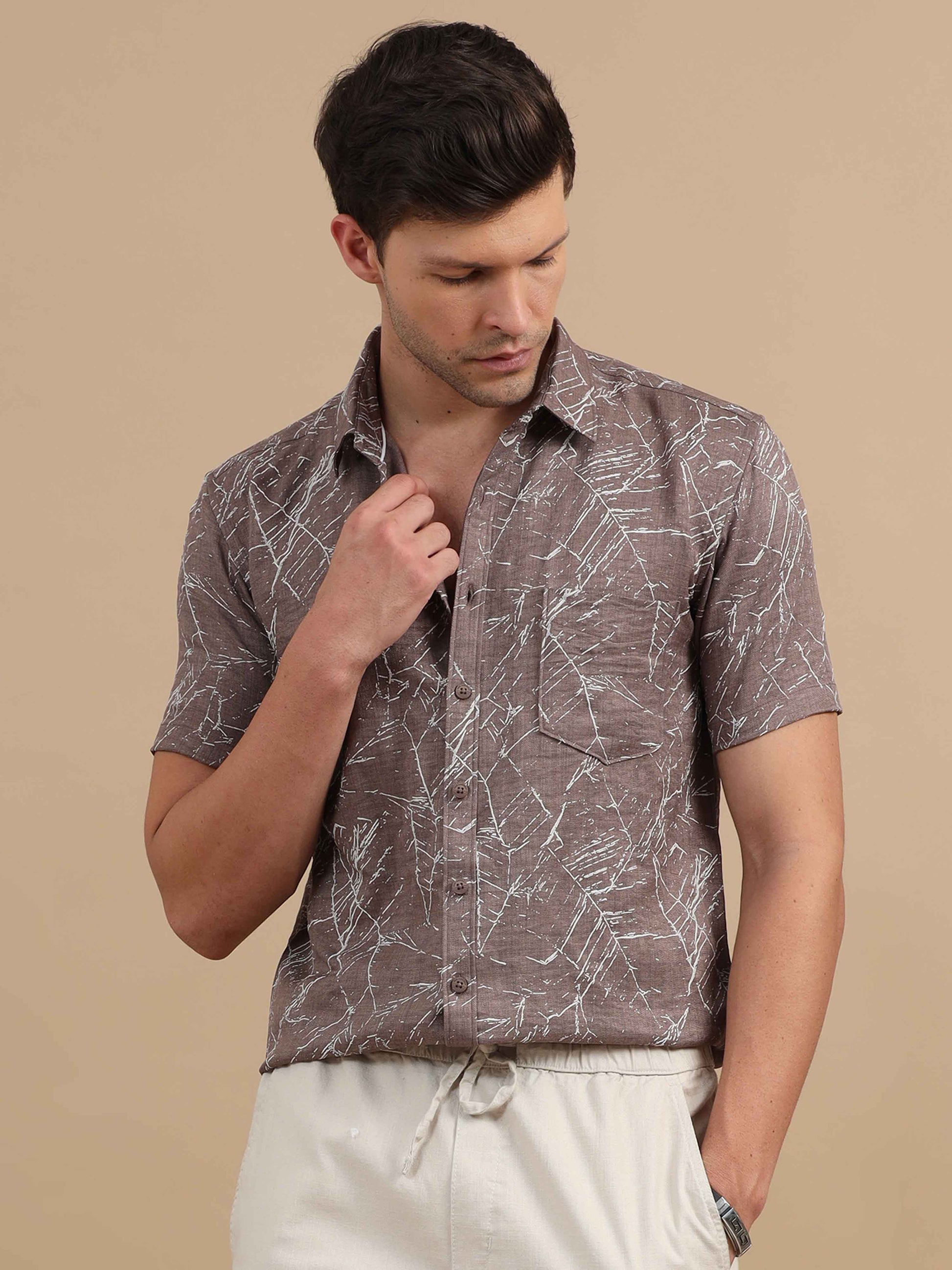 Men deep serenity marble printed shirt