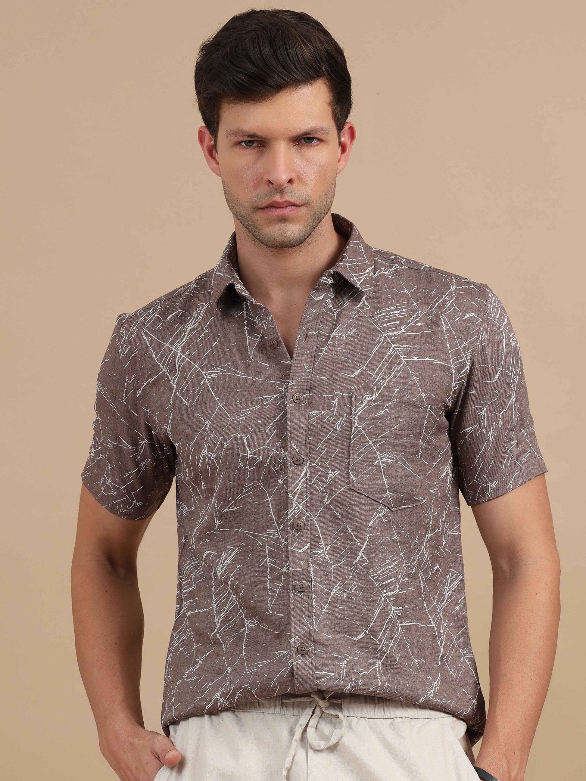 Men deep serenity marble printed shirt