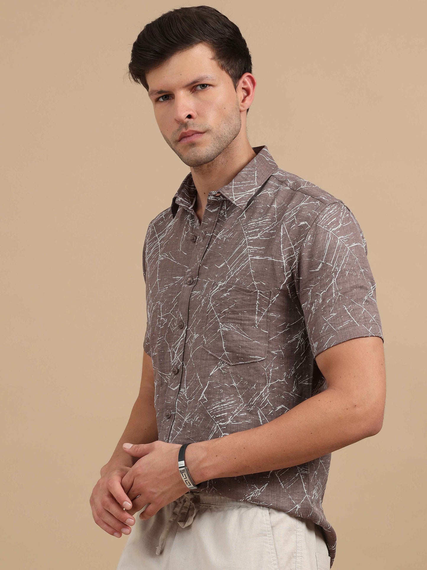 Men deep serenity marble printed shirt