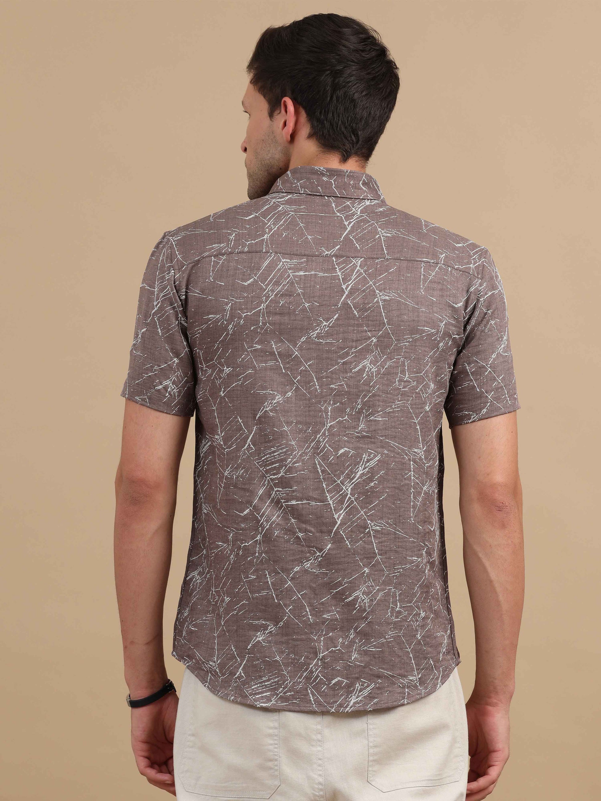 Men deep serenity marble printed shirt