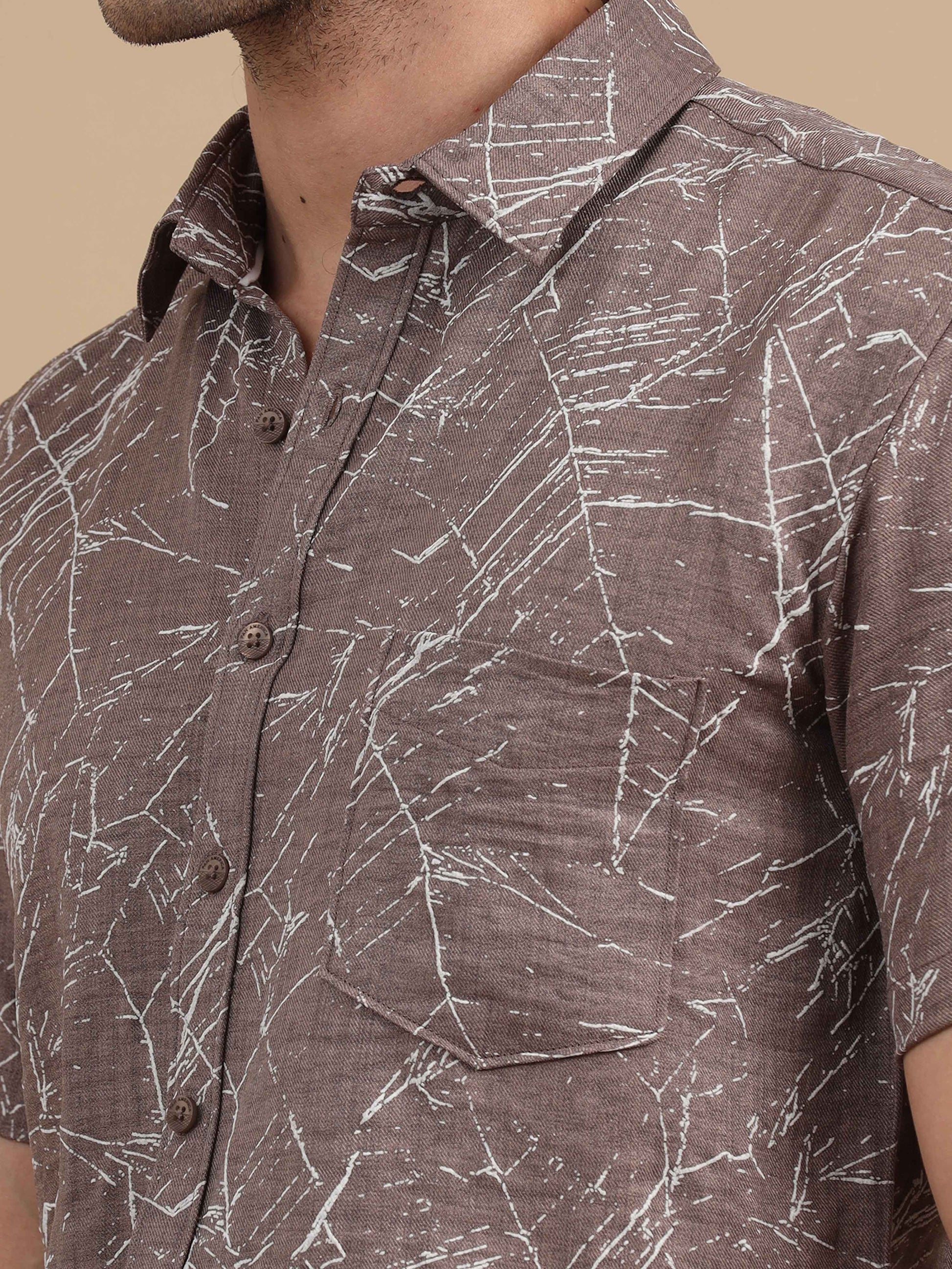 Men deep serenity marble printed shirt