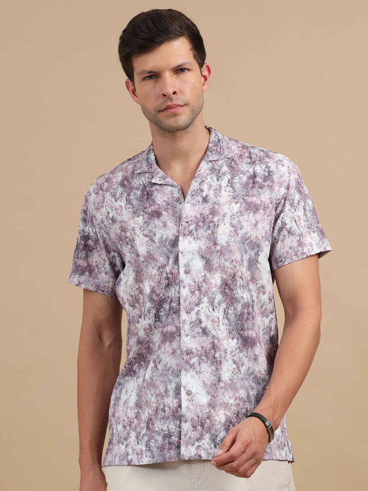 Purple printed shirt for men