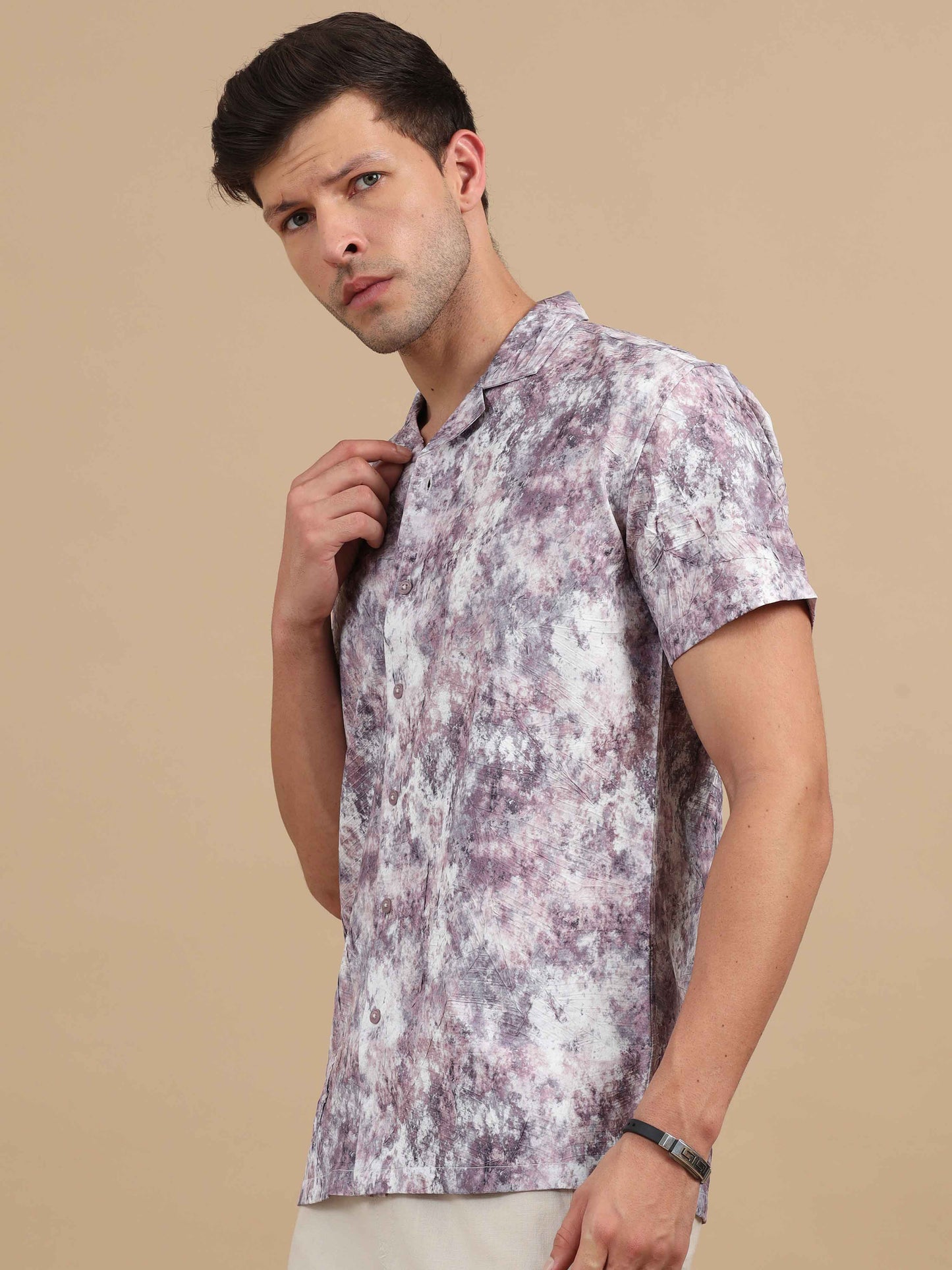 Purple printed shirt for men