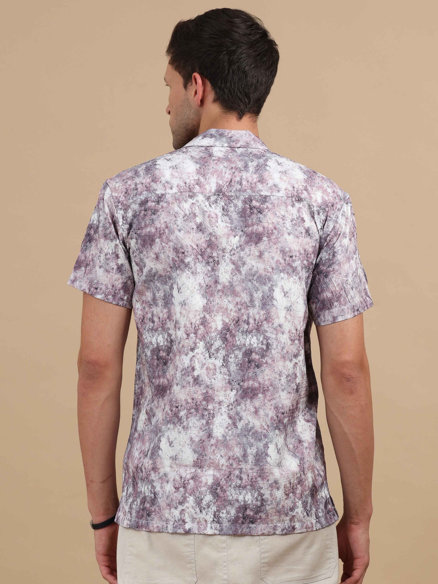 Purple printed shirt for men