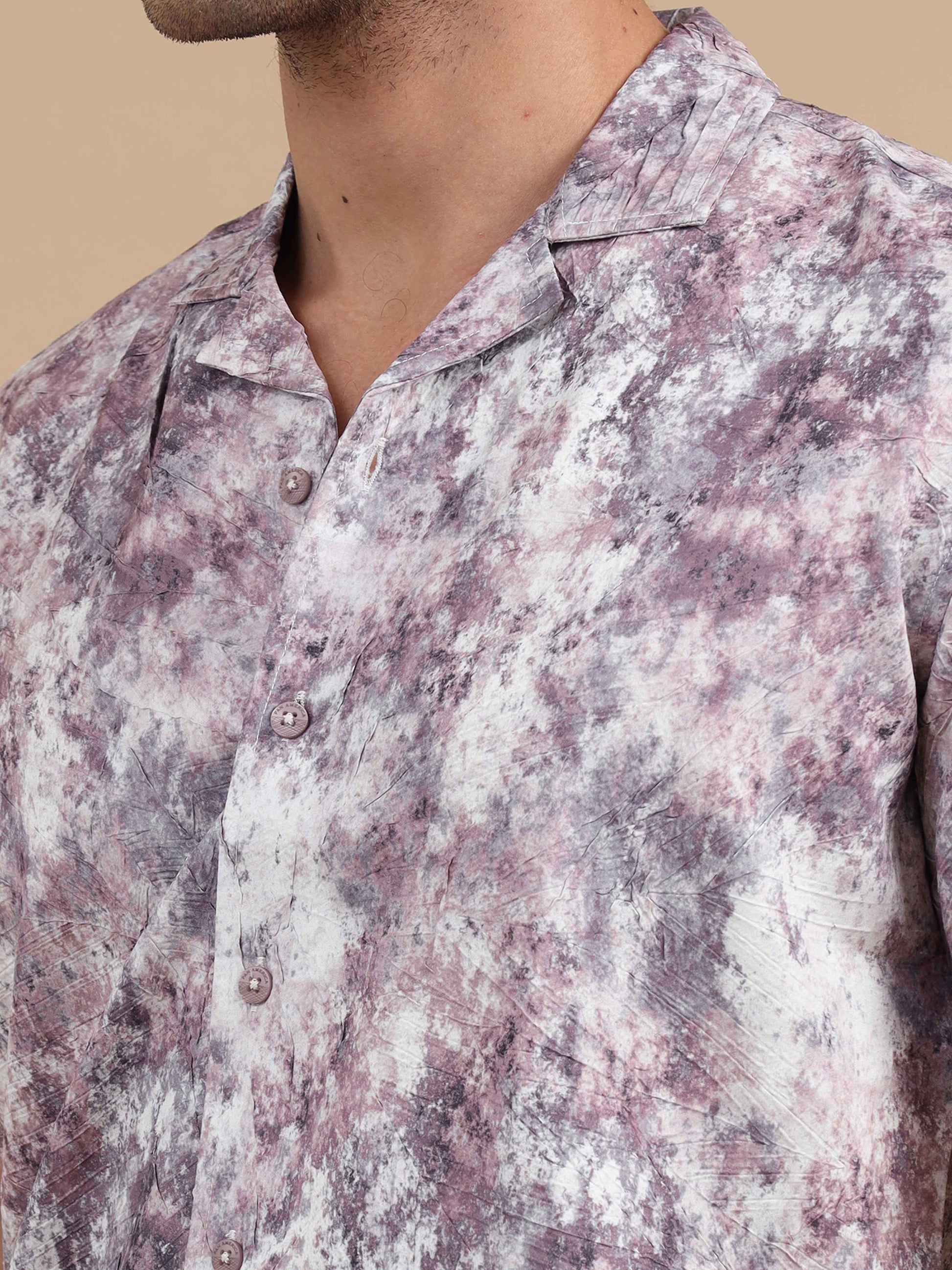 Purple printed shirt for men