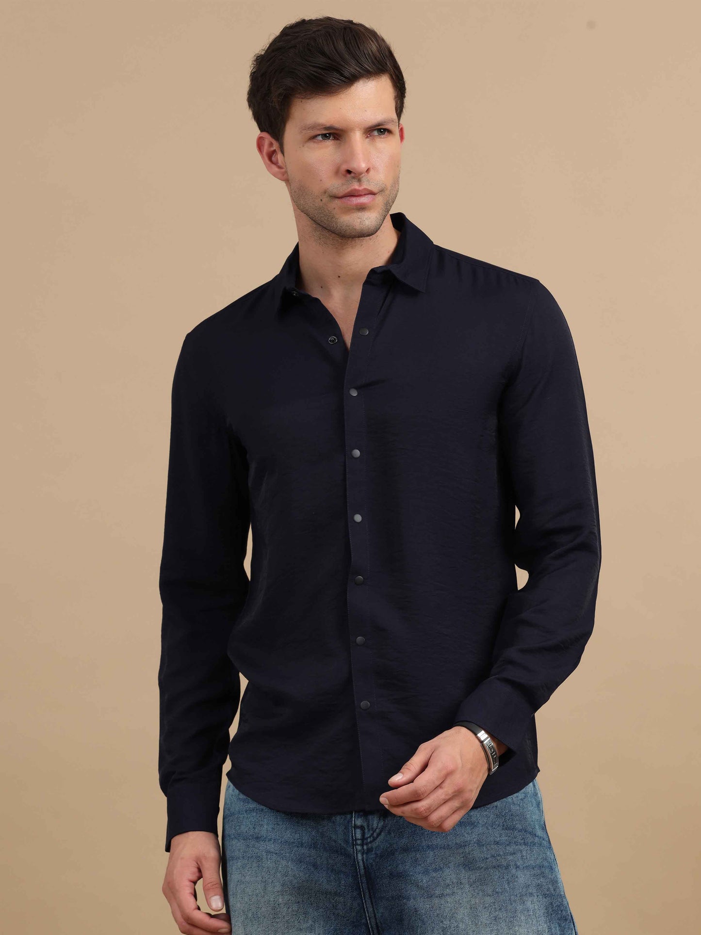 Crush Wave Aswad Men Blue Casual Shirt