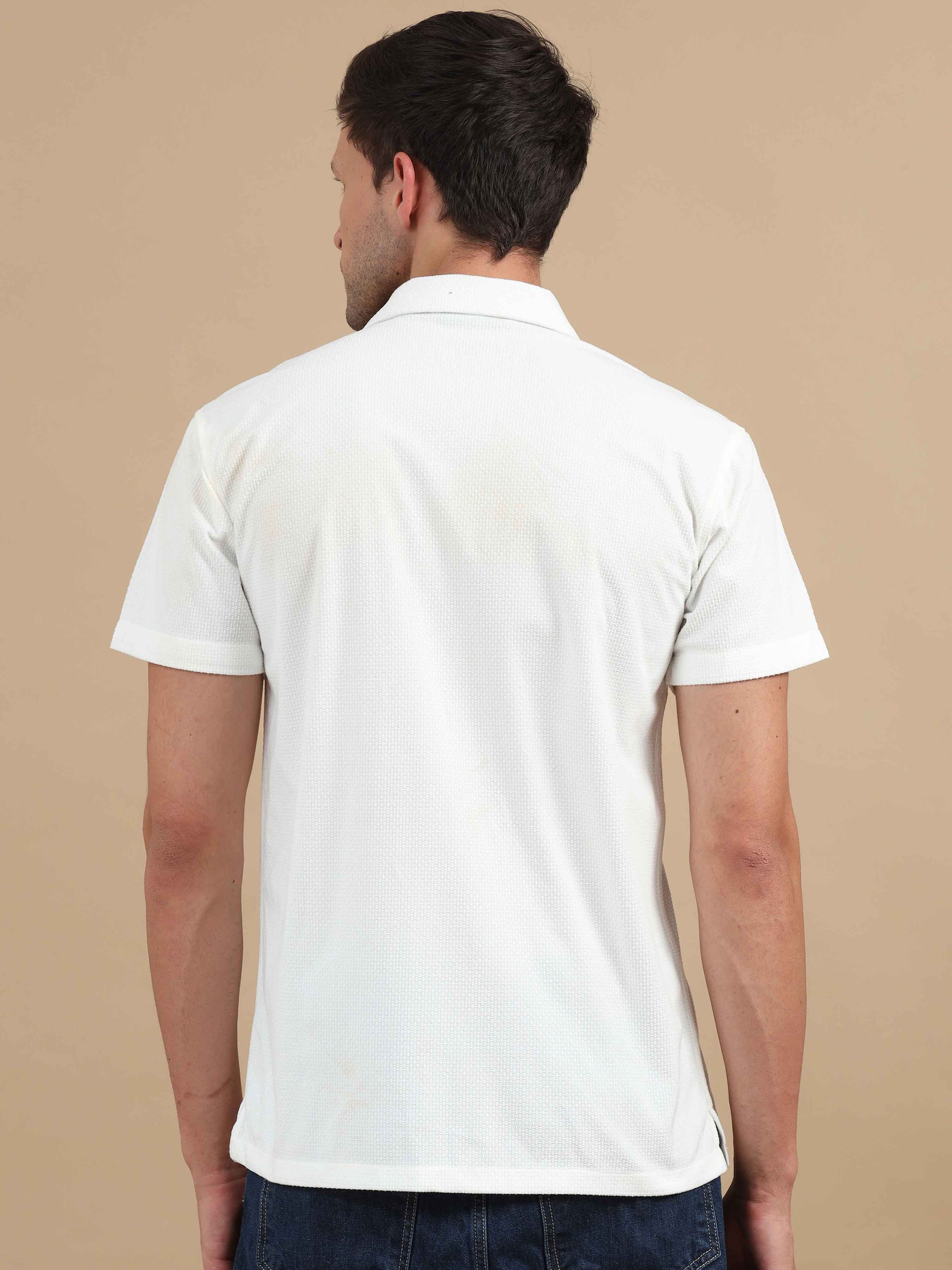 White Cuban Collar Shirt