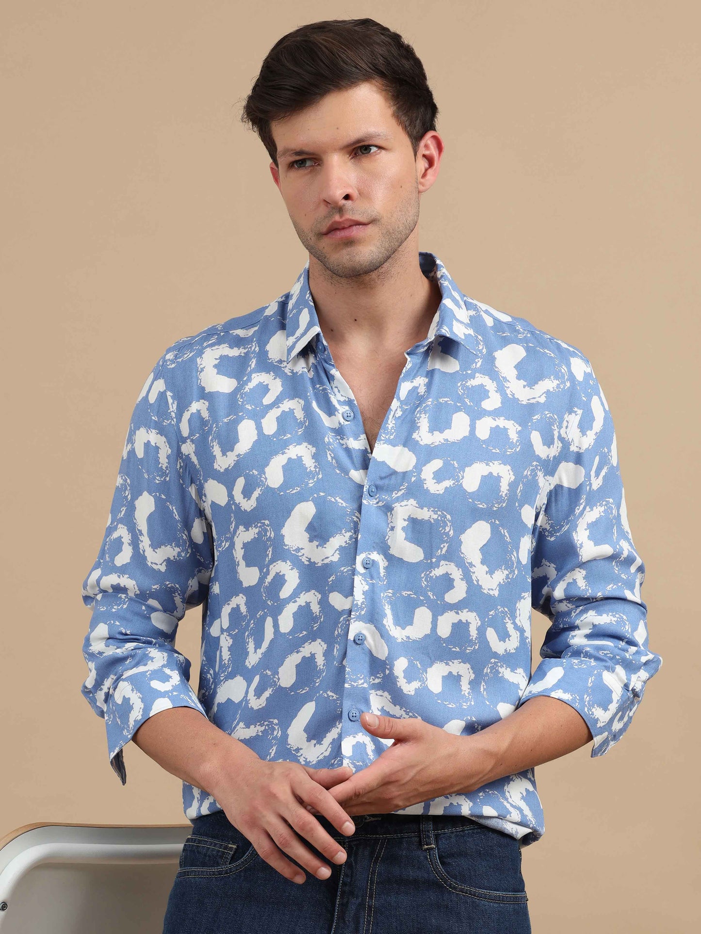 Sky Pilot Abstract Print Shirt For Men 