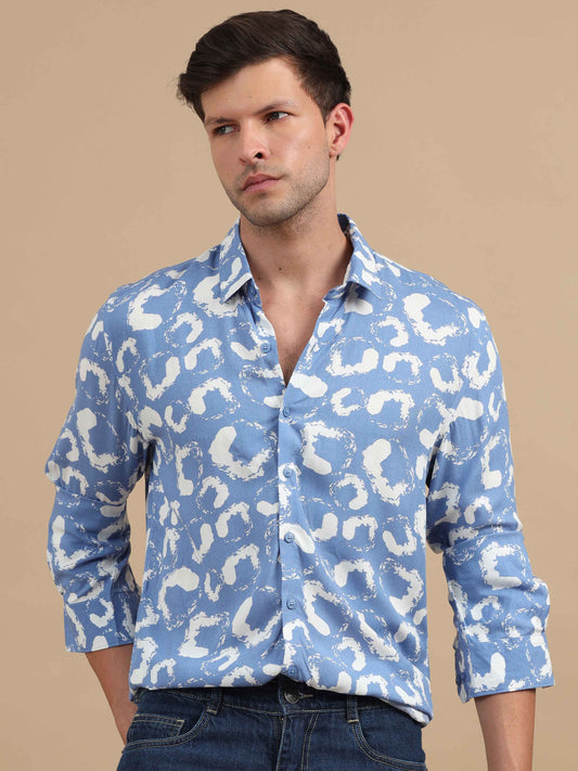 Sky Pilot Abstract Print Shirt For Men 