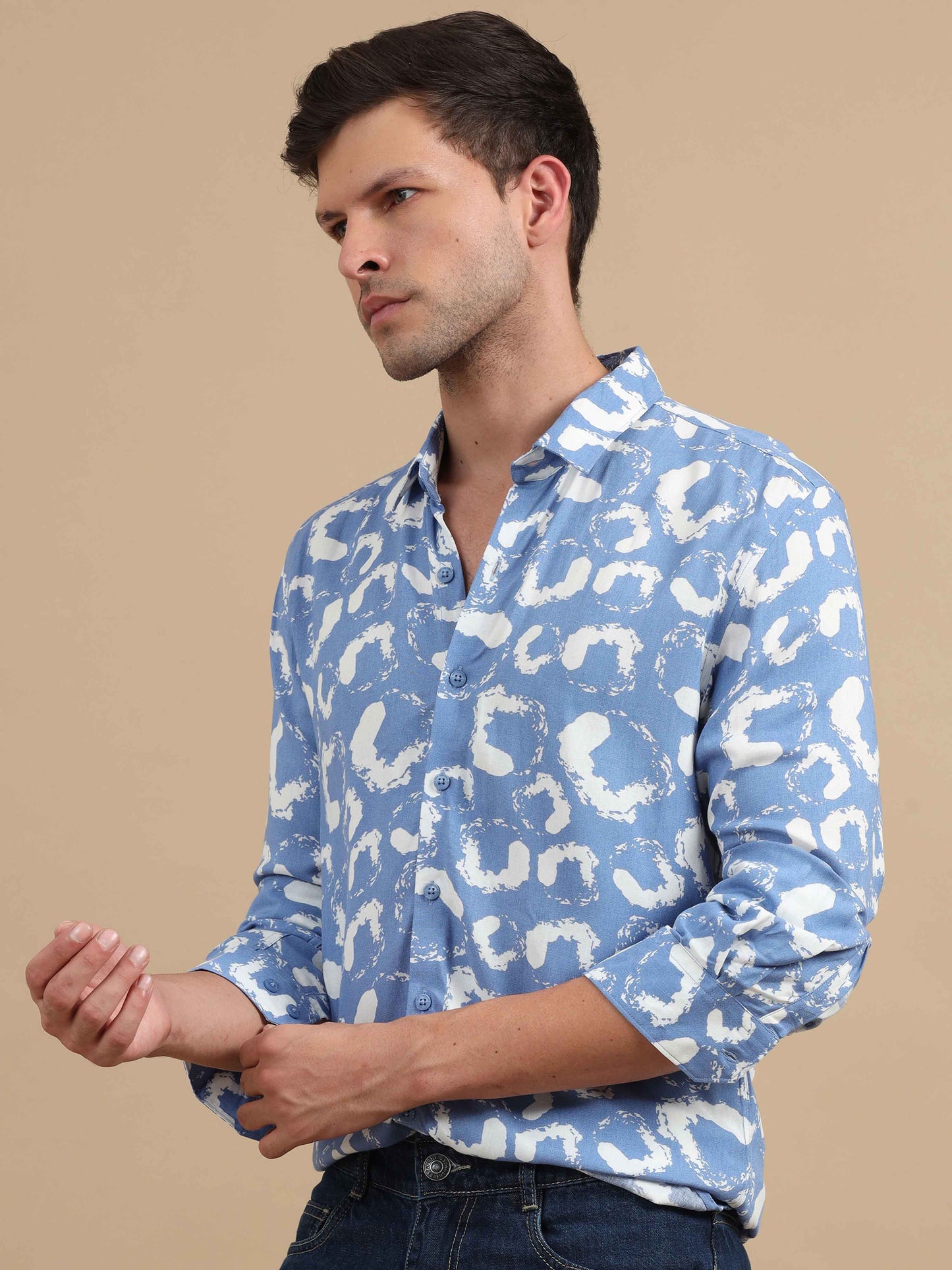 Sky Pilot Abstract Print Shirt For Men 