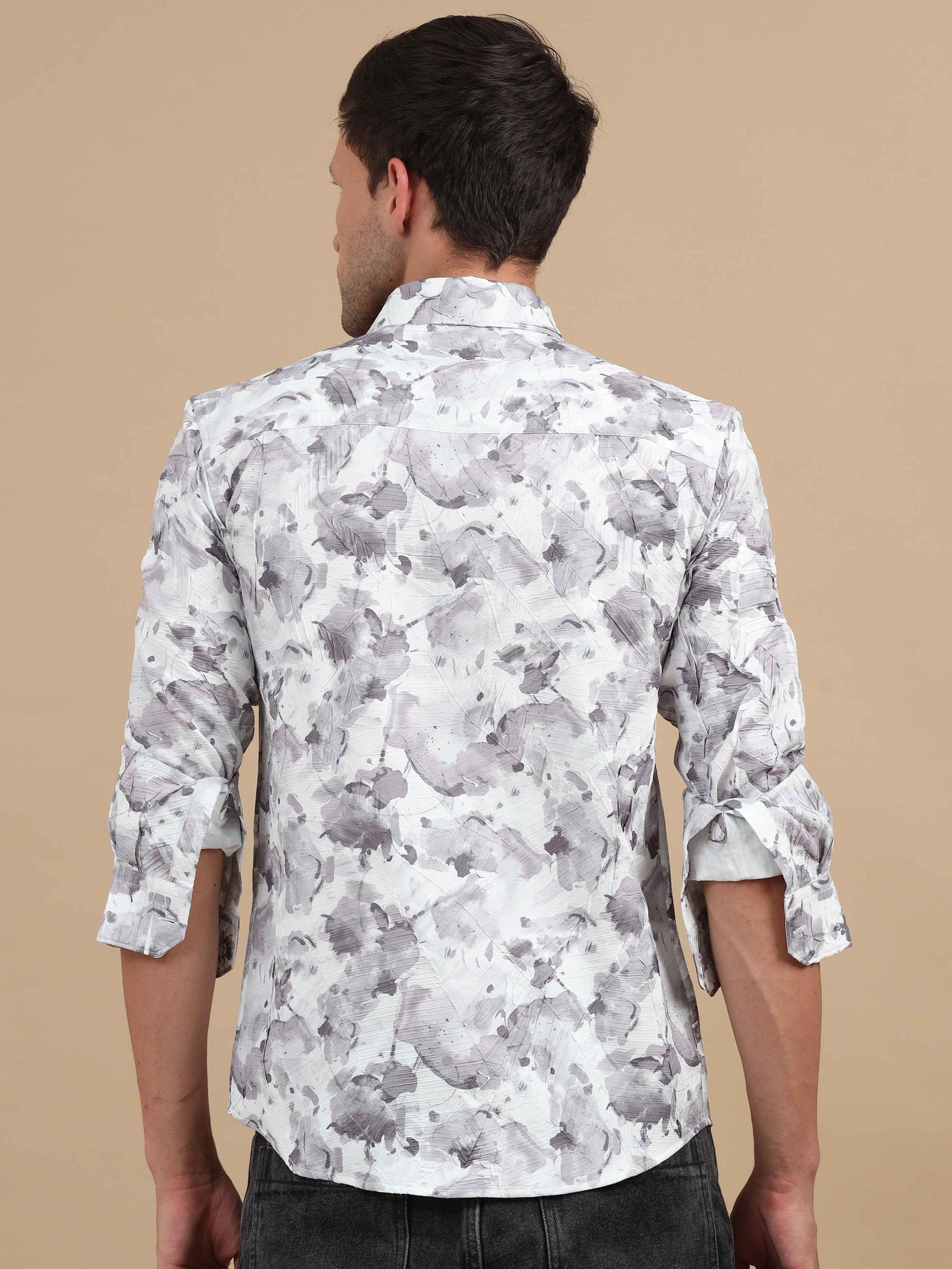 Men Texture Printed full sleeve shirt