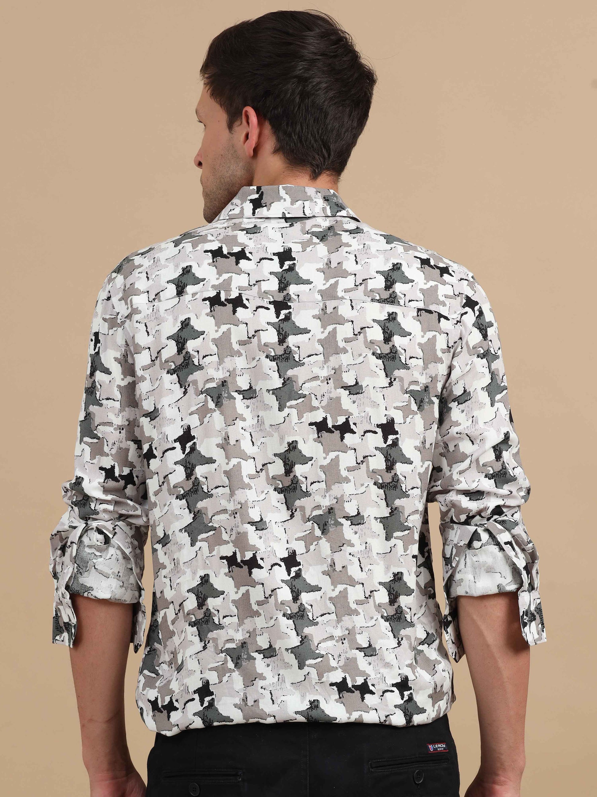 Abstract Morter Printed Shirt Full Sleeve Men