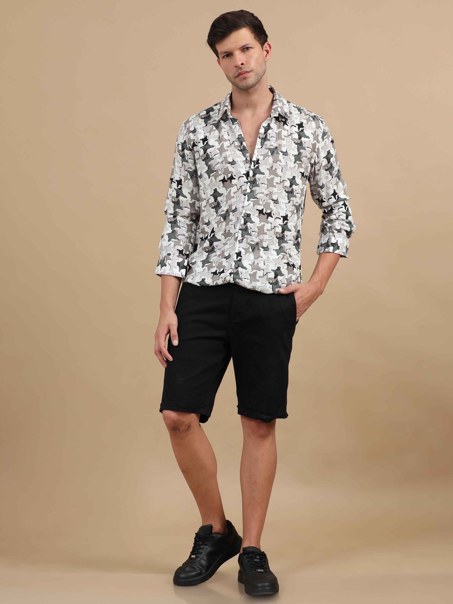 Abstract Morter Printed Shirt Full Sleeve Men