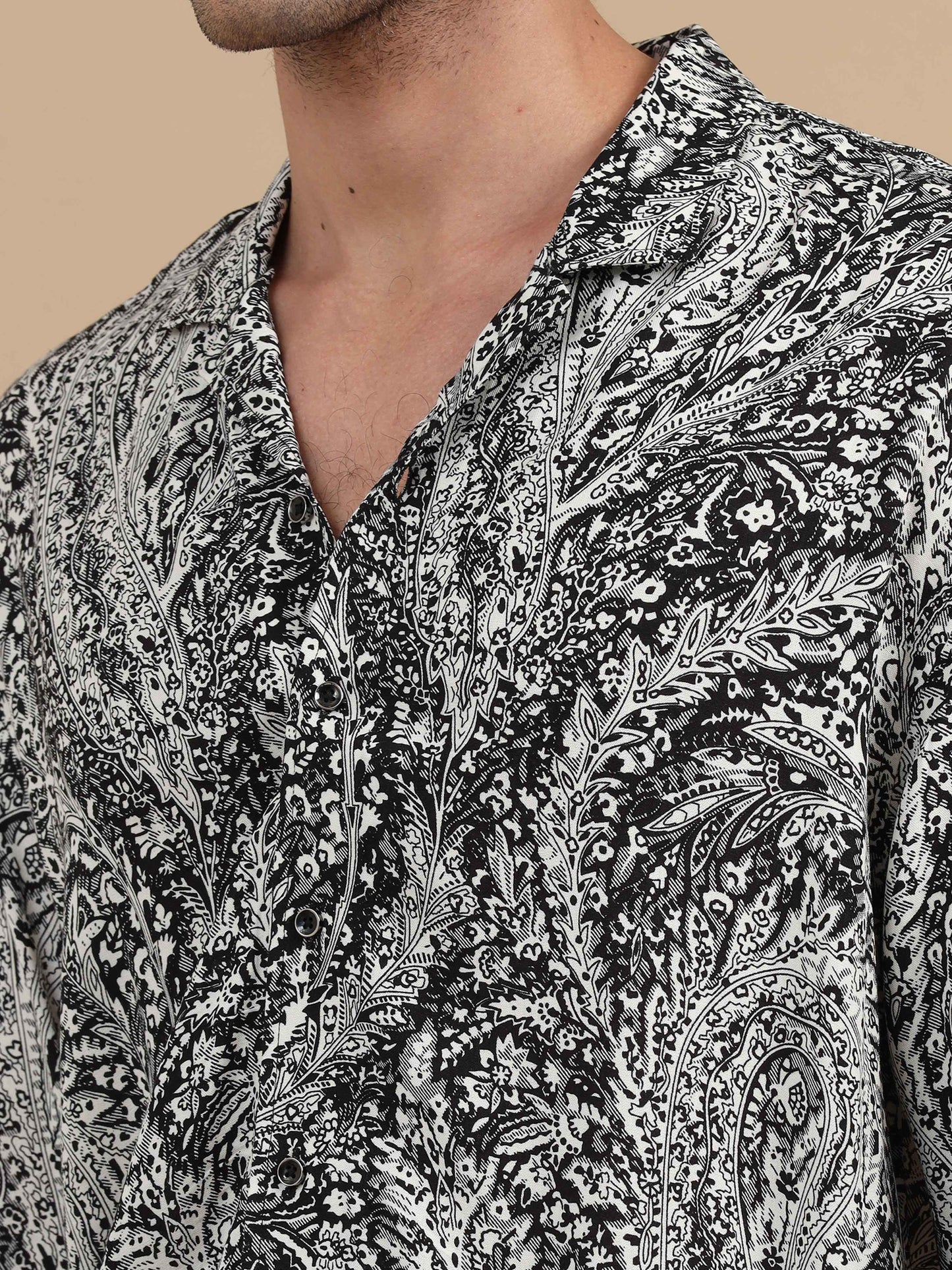 Blackout Floral Print Shirt Men